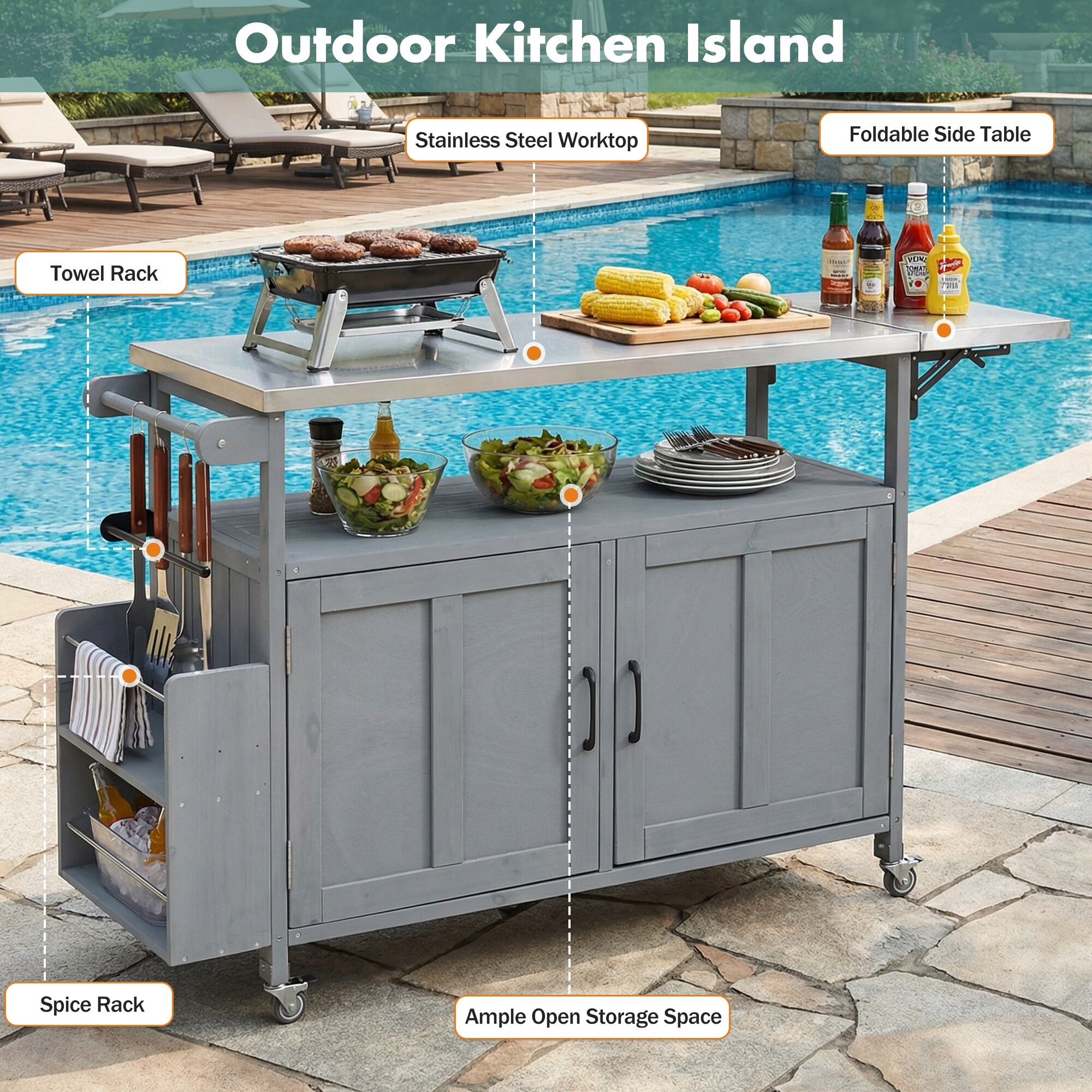 HyperDrop Cart B-1S0L1Z7L9H9L Grill-Carts-Grill-Stands - View #4