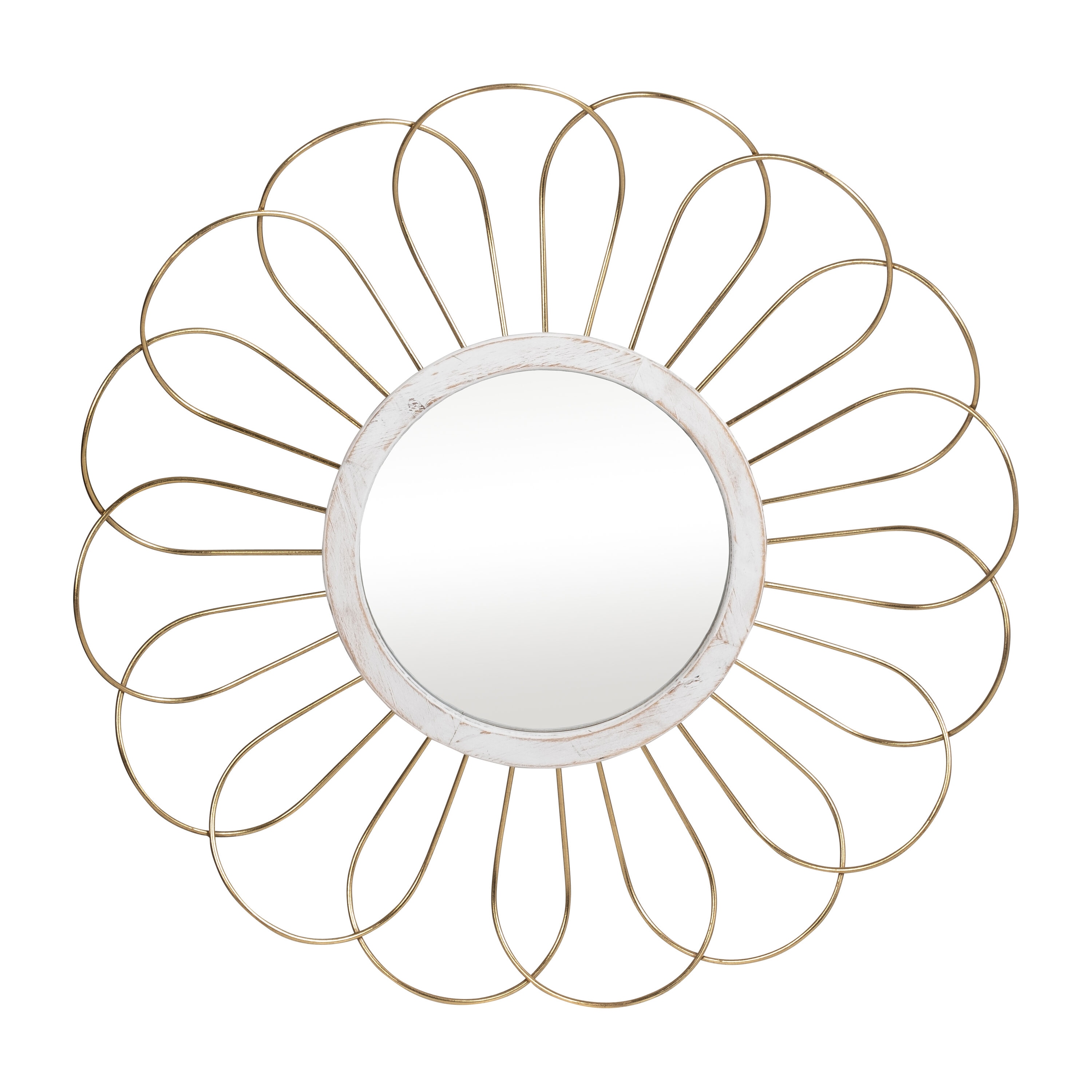 Sagebrook Home 14917 35-in W x 3-in H Irregular Gold Framed Wall Mirror