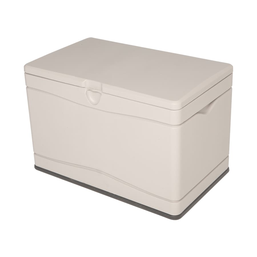 LIFETIME PRODUCTS Deck Box 40-in L x 24-in 80-Gallons Tan Plastic Deck Box  in the Deck Boxes department at