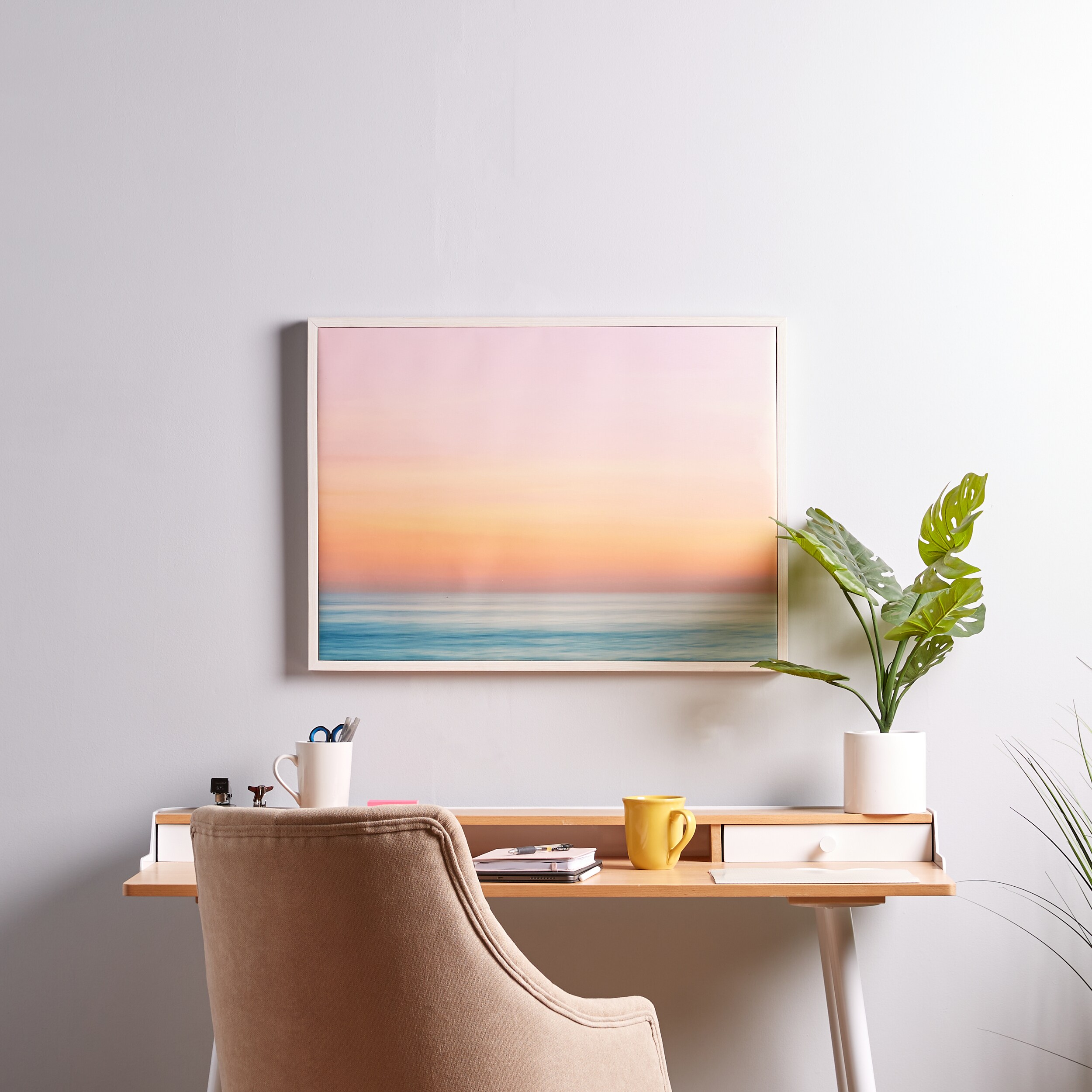 Origin 21 White Framed 22-in H x 30-in W Coastal Print in the Wall