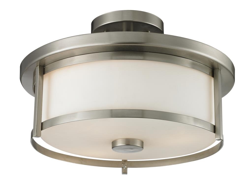 Z-Lite 412SF14 Savannah 1 -Light 13.75-in Brushed Nickel Semi Flush Mount Light