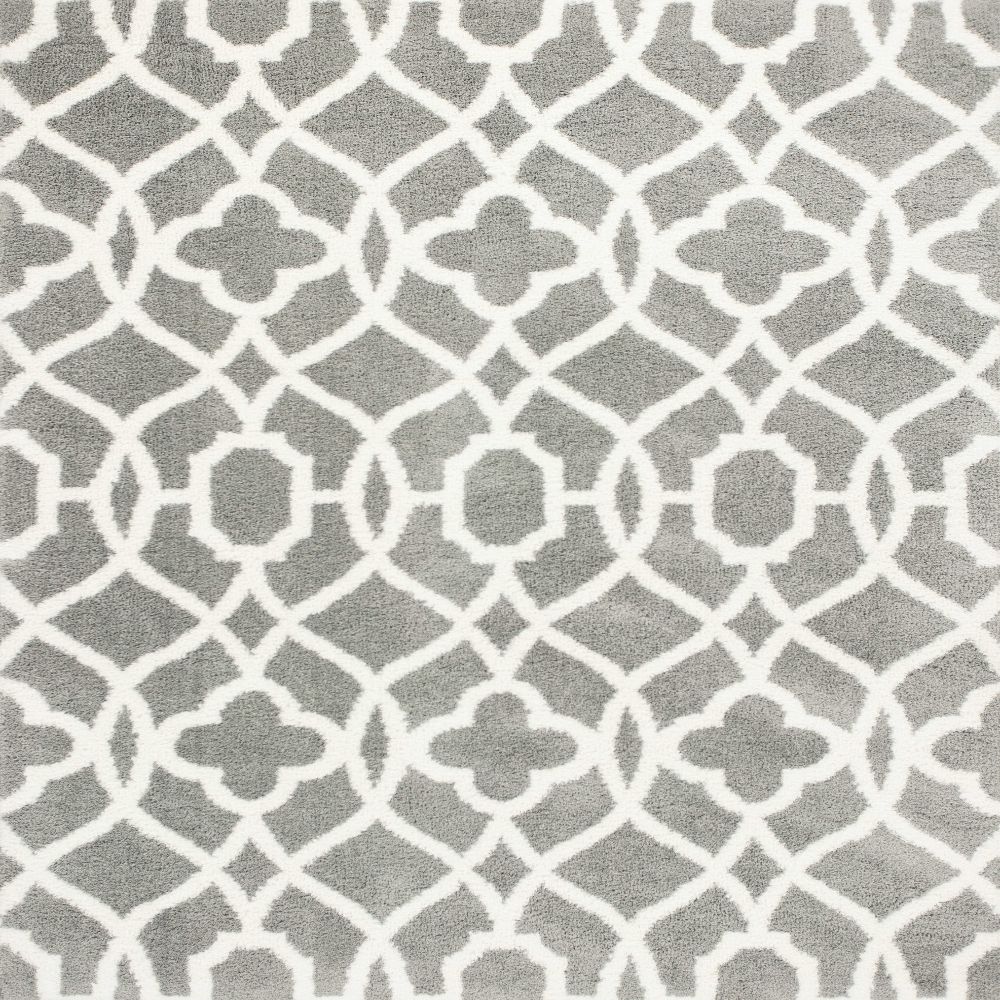 HomeRoots 353038 Bernadette 5 X 8 (ft) Rag Gray Ivory Indoor Trellis Area Rug