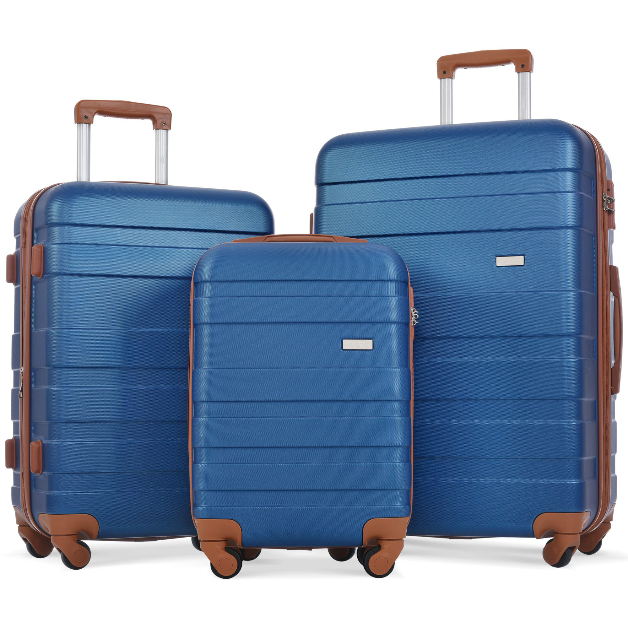 SINOFURN SYD9600017BL 19.6x12x29 Navy Plastic Hardshell Suitcase set 3 -Bag