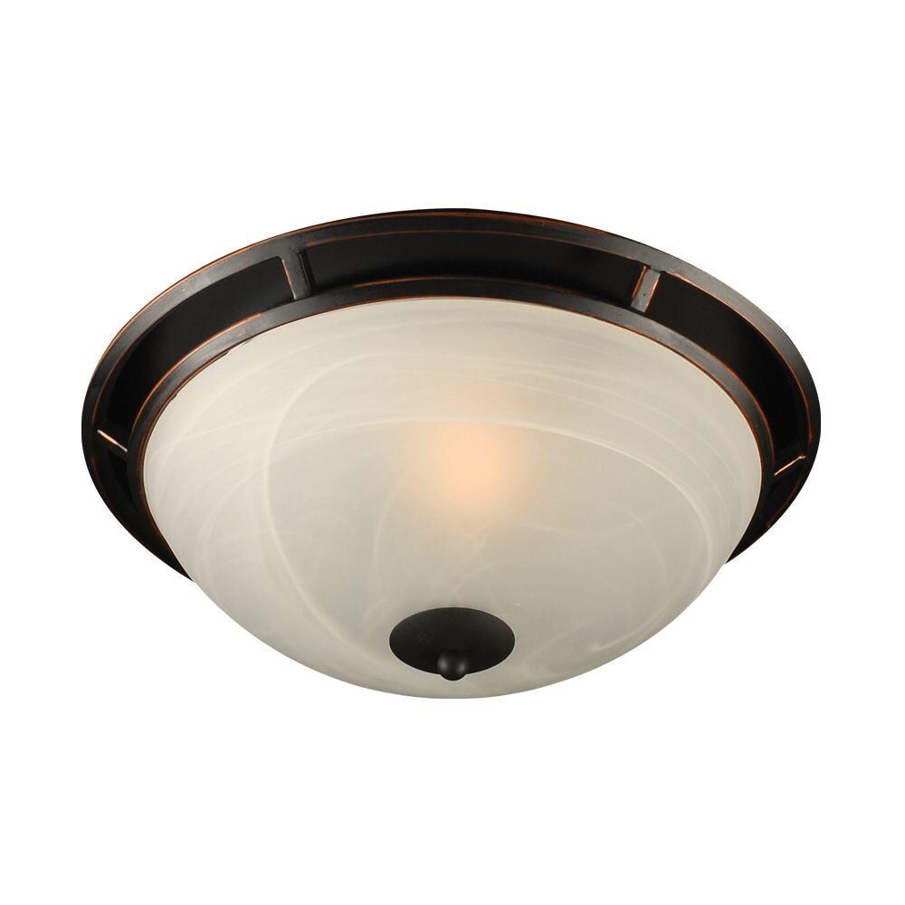 PLC Lighting 14884 ORB 1-Light 14-in Oil Rubbed Bronze Flush Mount Light
