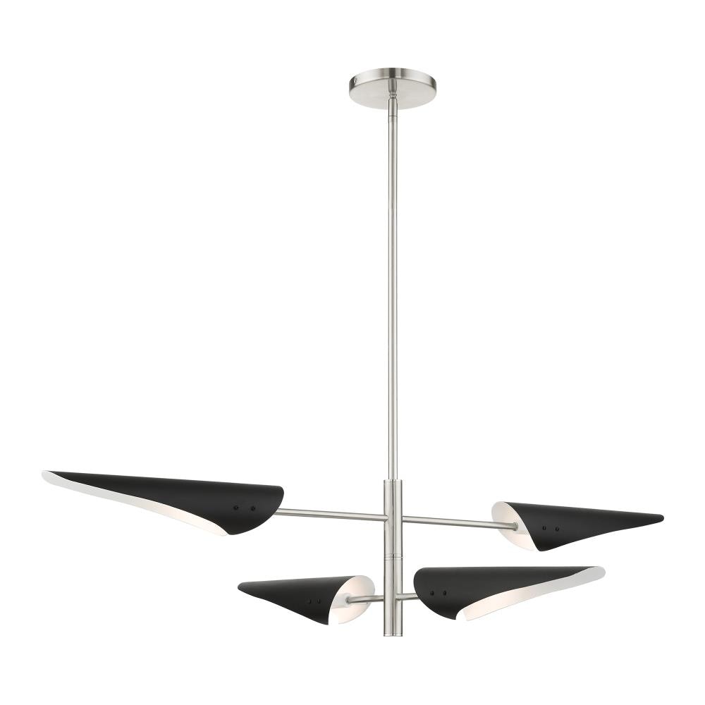 Livex Lighting 49494-91 Capistrano 4 -Light Brushed Nickel Modern/contemporary For Use in Bathrooms, Bedrooms, Dining Rooms, Foyers, Kitchens, Living Rooms Chandelier