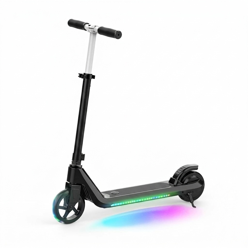 Adrinfly Electric Scooter for Kids Ages 6 to 10 Adjustable Speed and Height Kick Start Boost with Flashing Wheels and Deck Lights Safe Ride #L05AD09013