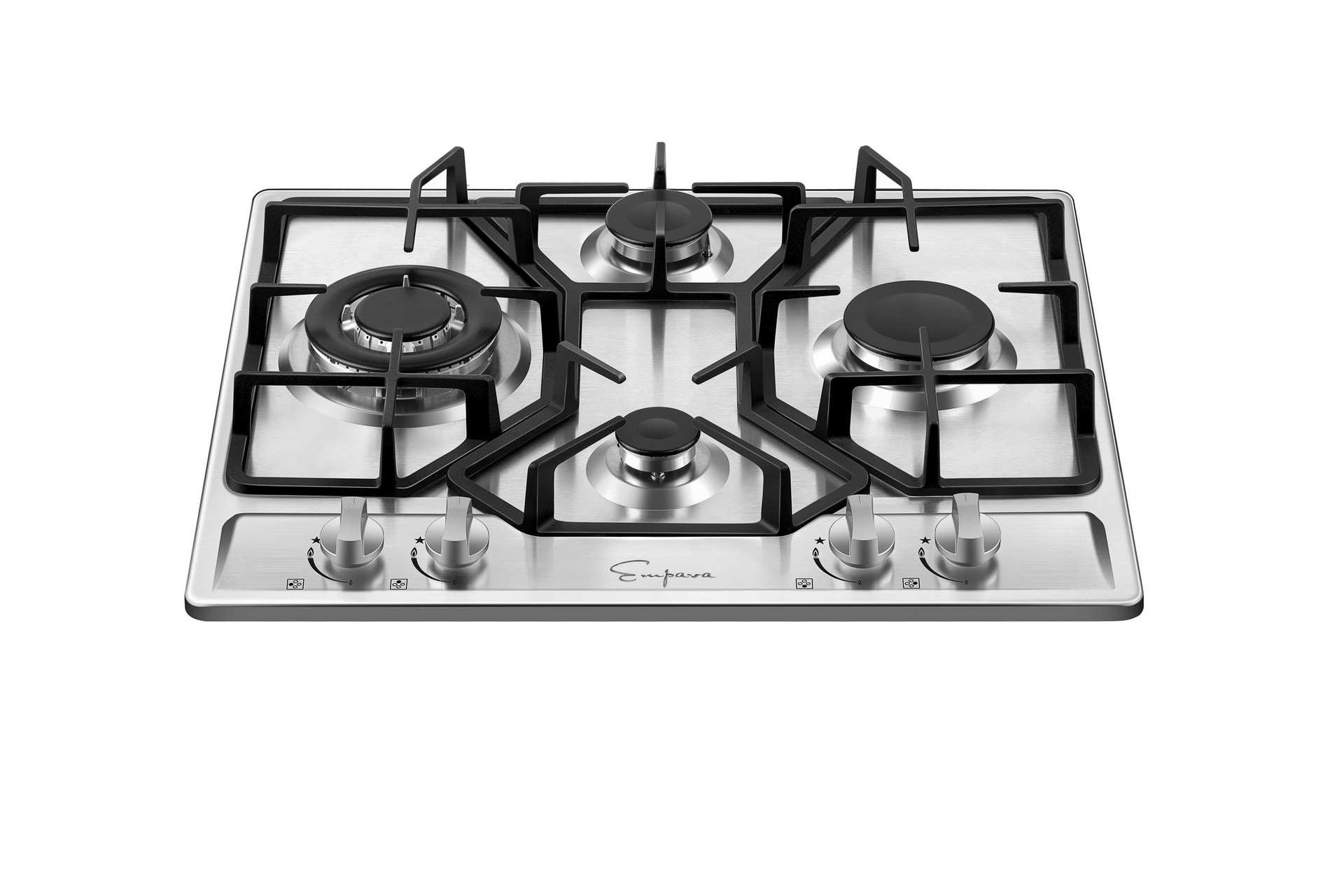 Empava 24-in 4 Burners Stainless Steel Gas Cooktop EMPV-24GC4B67A at ...