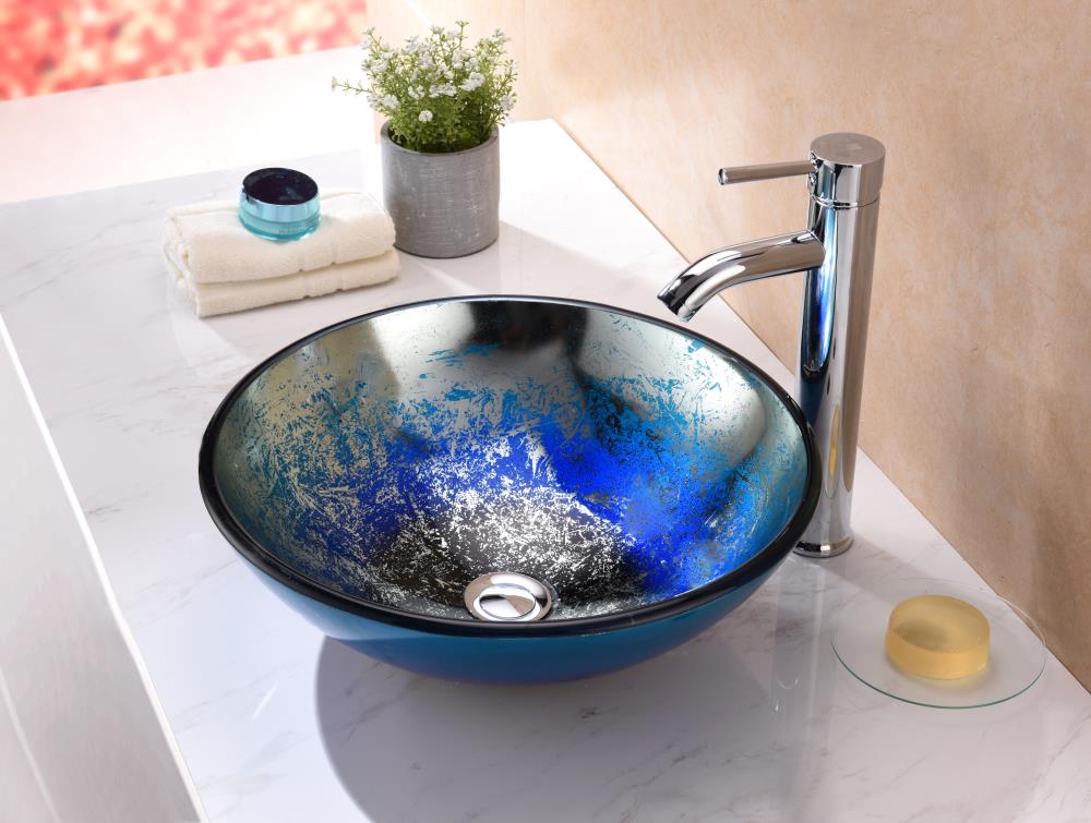 Chilasa Vessel Sink in Blue Chilasa Vessel Sink in Blue