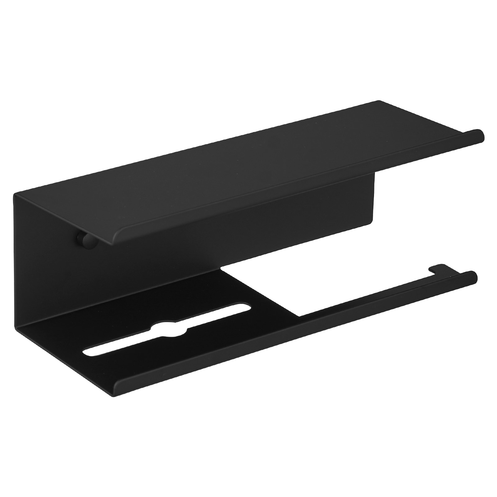 BWE A-91090-B Matte Black Stainless steel Wall mount Bathroom Shelf ( 11.2-in x 3.58-in x 3.58-in )