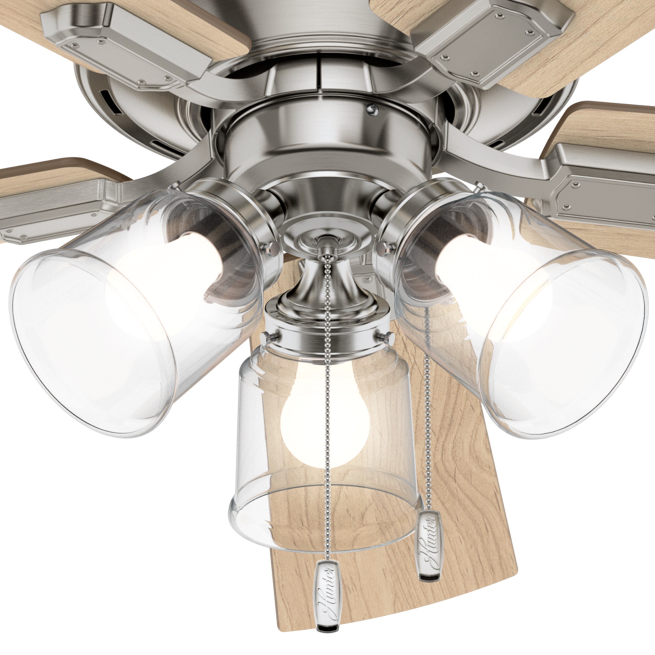 52'' Brushed Nickel Ceiling Fan with LED Lights