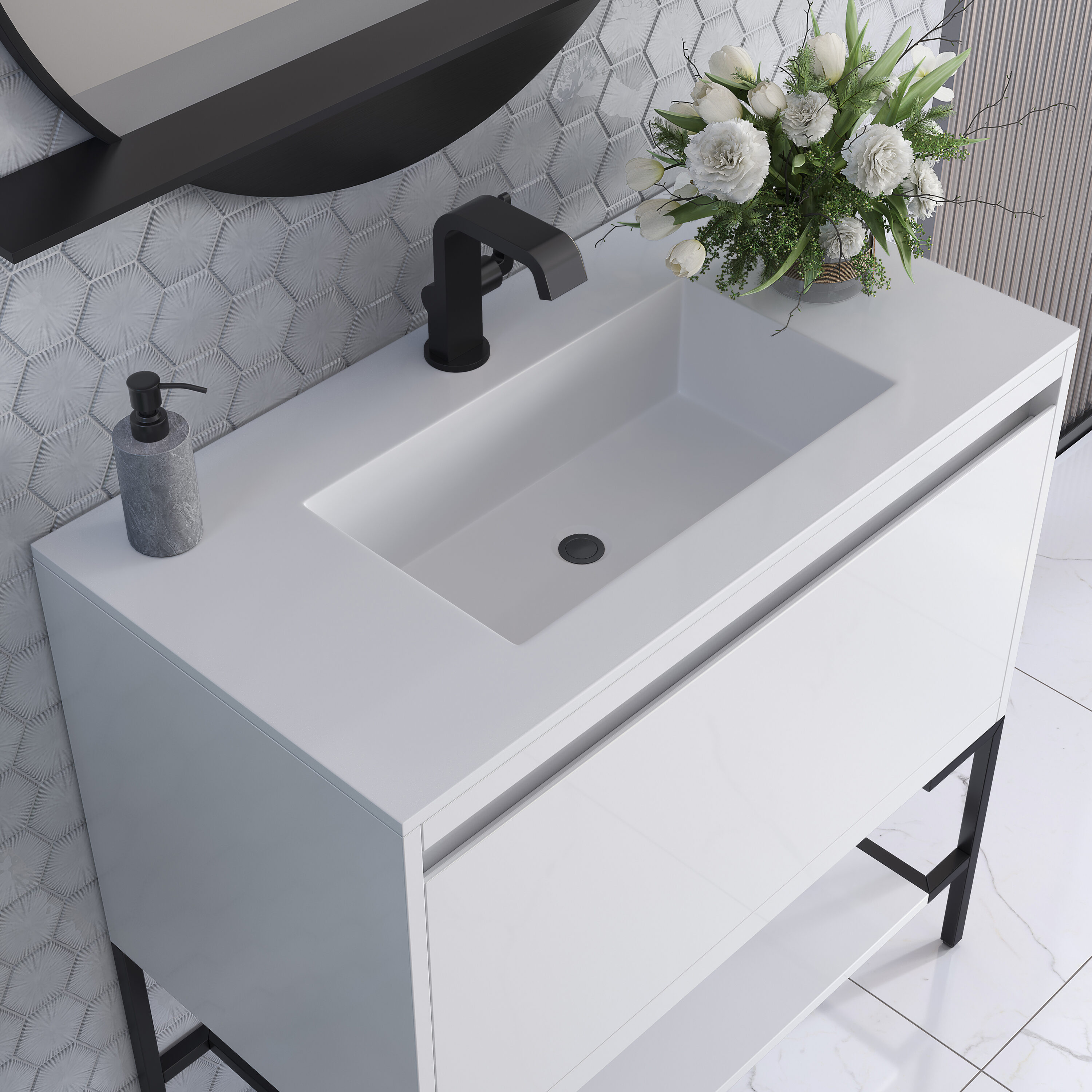 James Martin Vanities 805-V35.4-GW-MB-GW Bath-Vanity-Combo - View #7