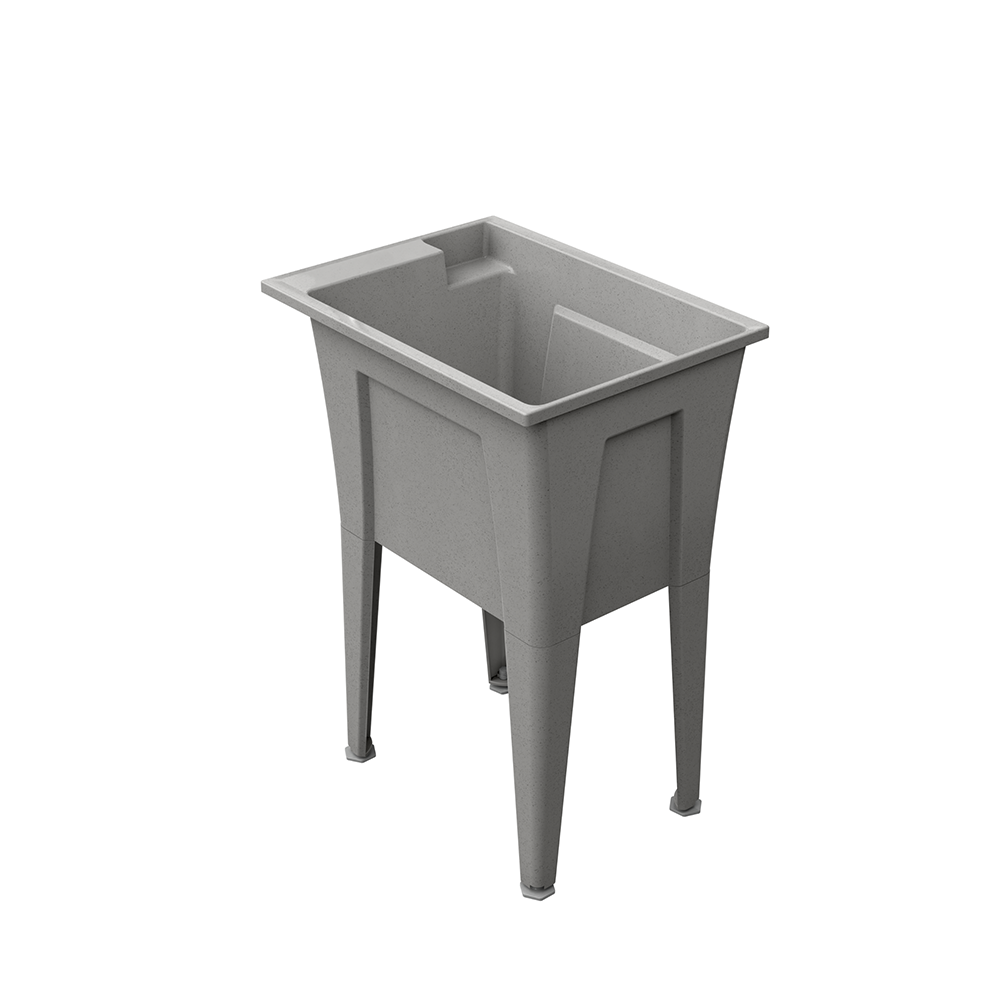 RuggedTub B18P-1 18-in x 24.5-in 1 -Basin Graphite Freestanding Utility tub with Drain