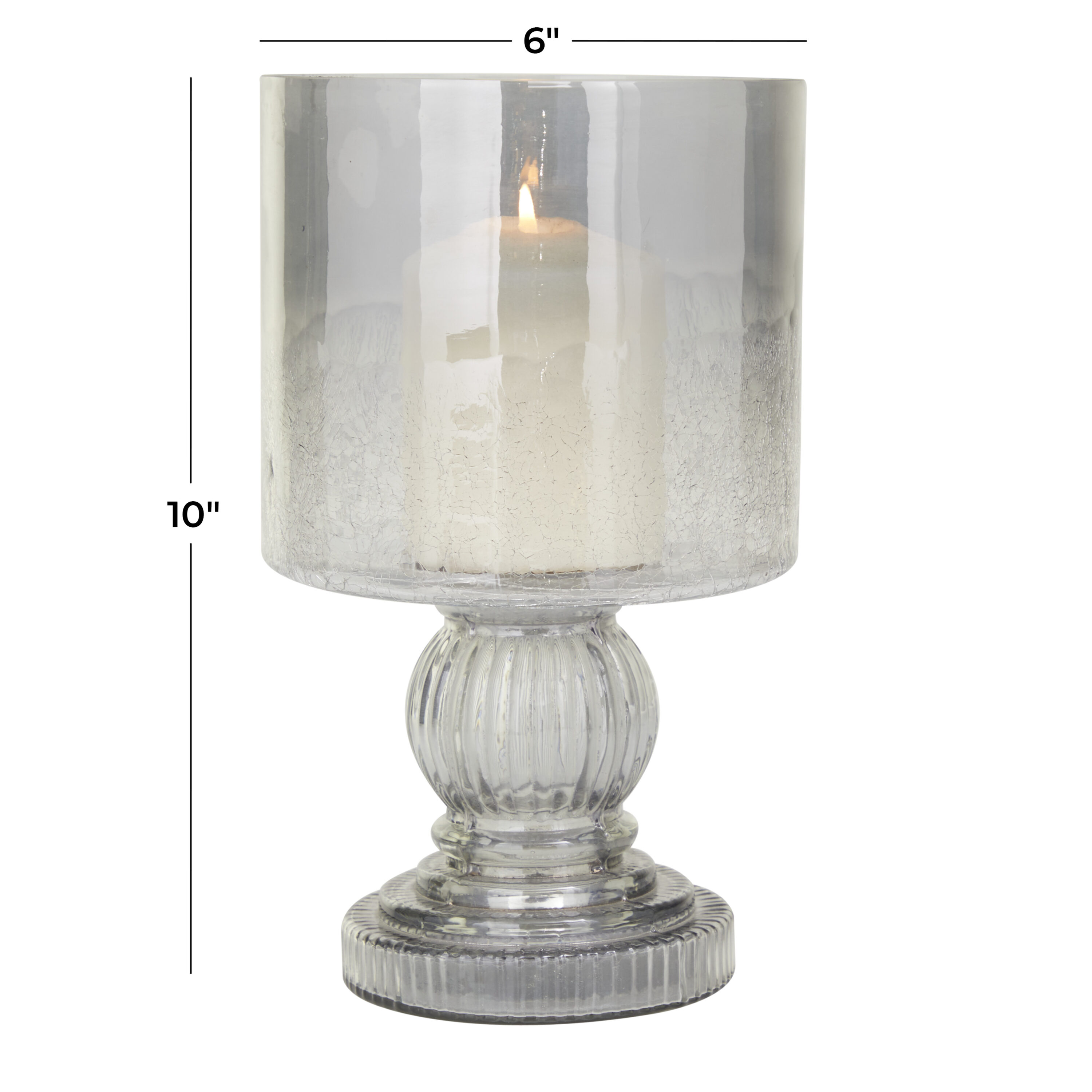 Product bouw Bovenstaande Grayson Lane 10 In. x 6 In. Handmade Turned Style Pillar Hurricane Lamp  with Smoked Glass Finish Black Glass in the Candle Holders department at  Lowes.com