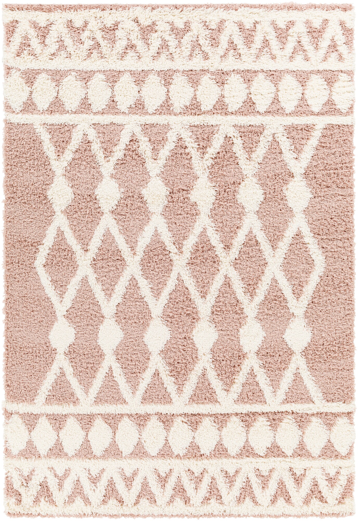 Livabliss USG2337-710103 Urban Shag 8 x 10 (ft) Polypropylene Mauve Rectangular Indoor Medallion Moroccan Area rug