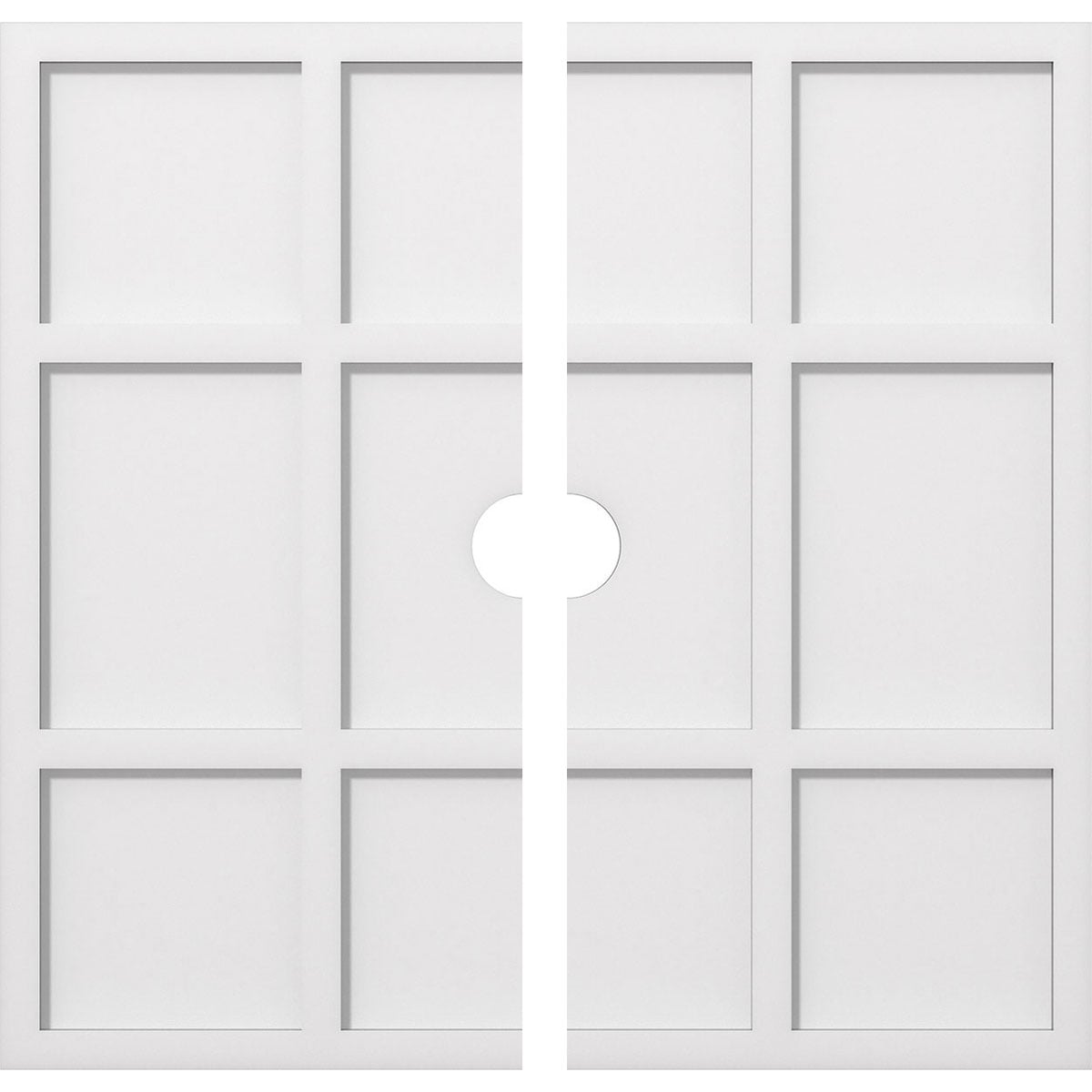 Ekena Millwork CMP30RK2-03000 Rubik 30-in W x 30-in L Contemporary White PVC Split Ceiling Medallion