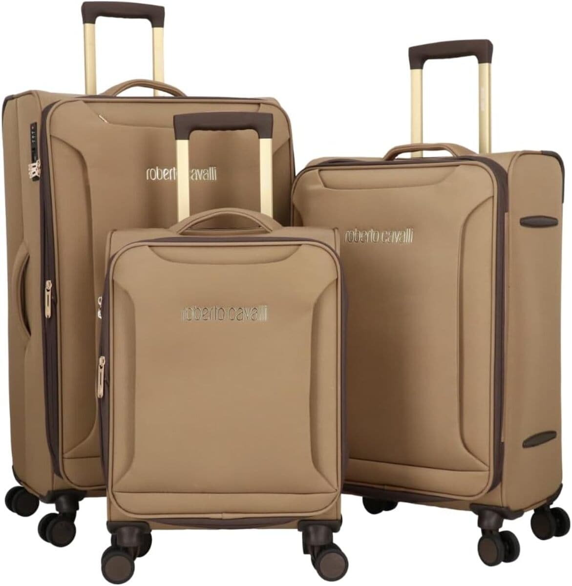 J&V TEXTILES NSV17XA#36305052 28X19X16 Khaki Plastic Hardshell Suitcase set