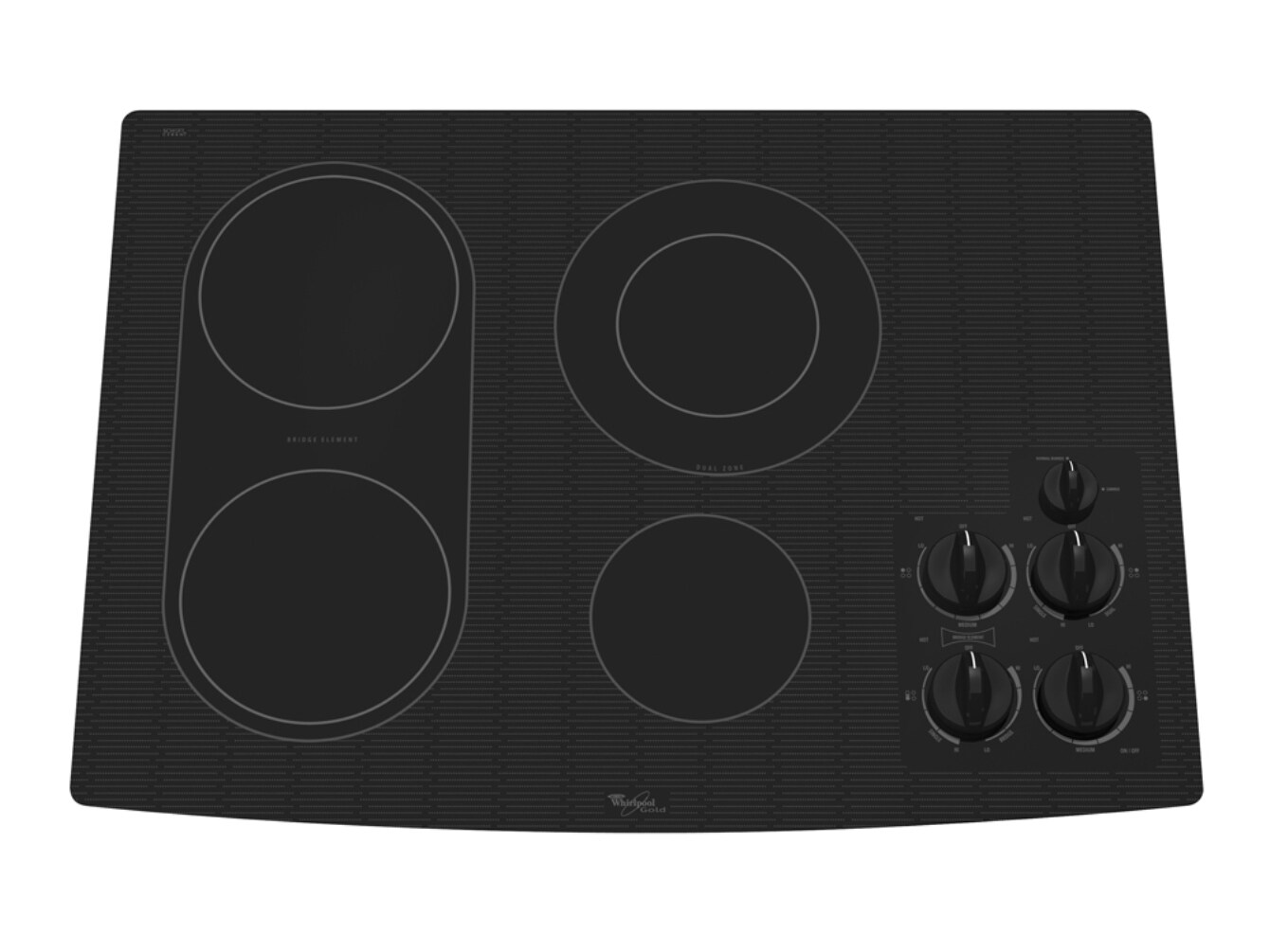 Whirlpool GJC3034RB 30-in 4 Elements Smooth Surface Black Electric Cooktop