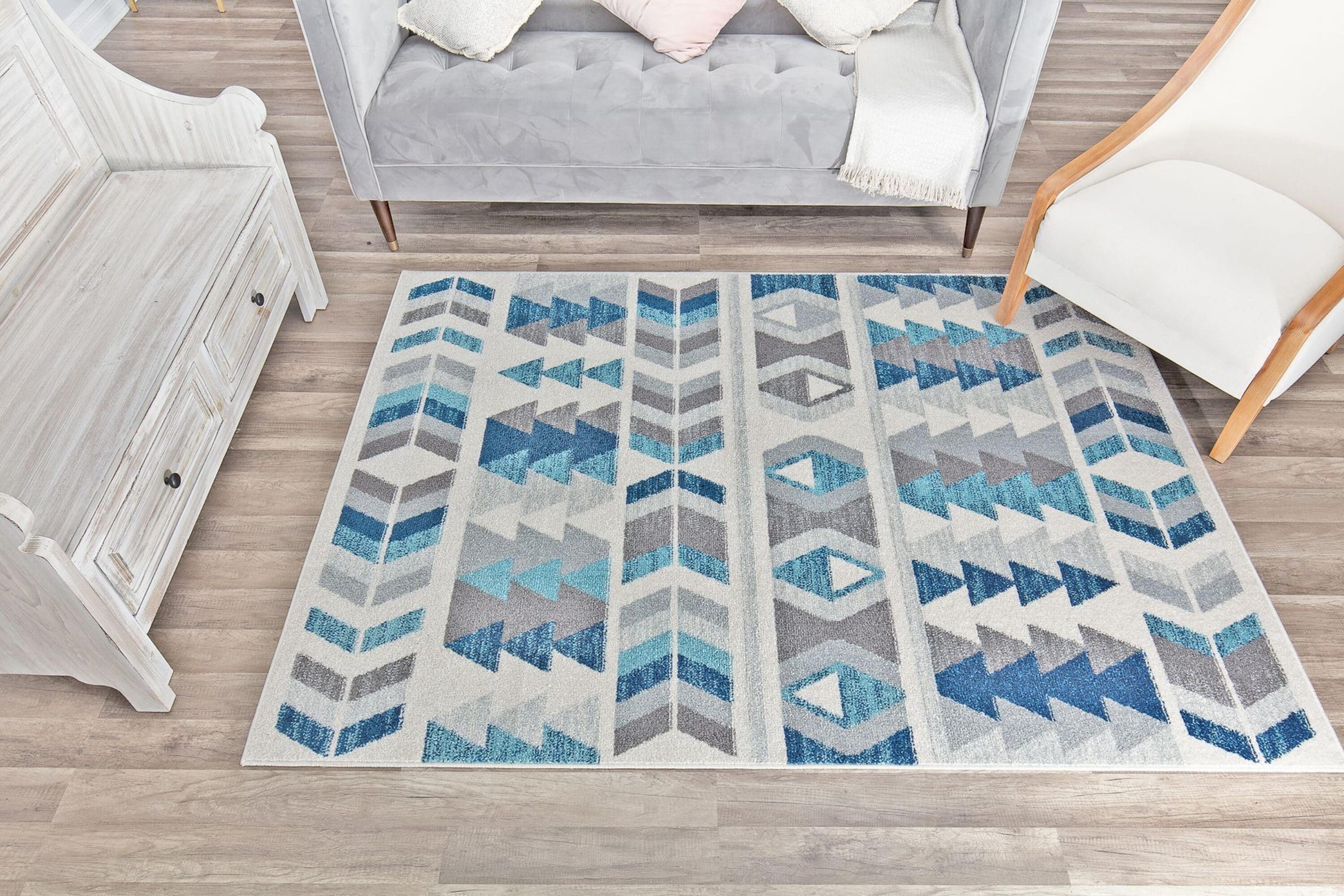 Mixed Berry Geometric Synthetic Rectangular Area Rug, 5' x 7'