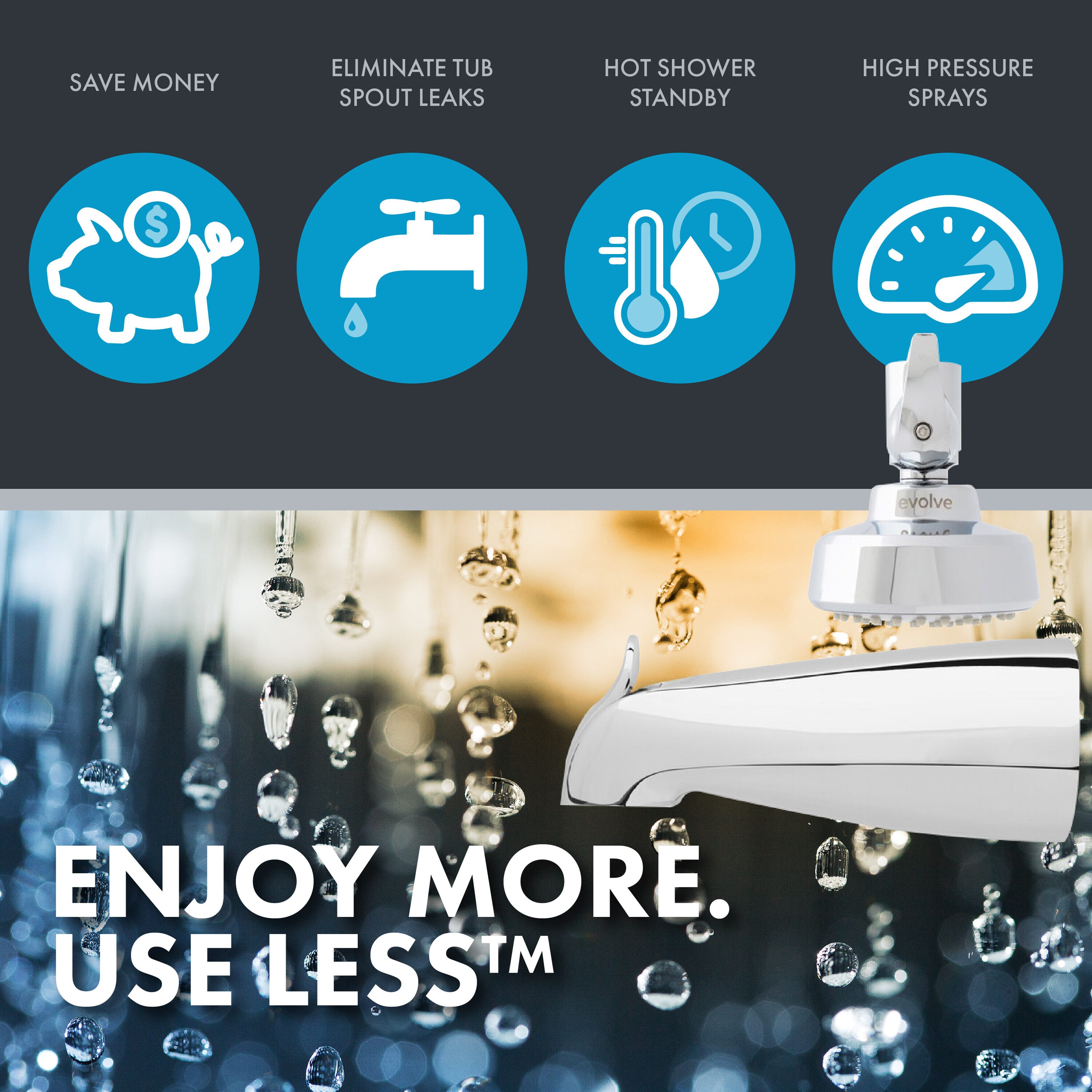 Evolve EV3312-CP150-SB-1PK Fixed-Showerhead - View #3