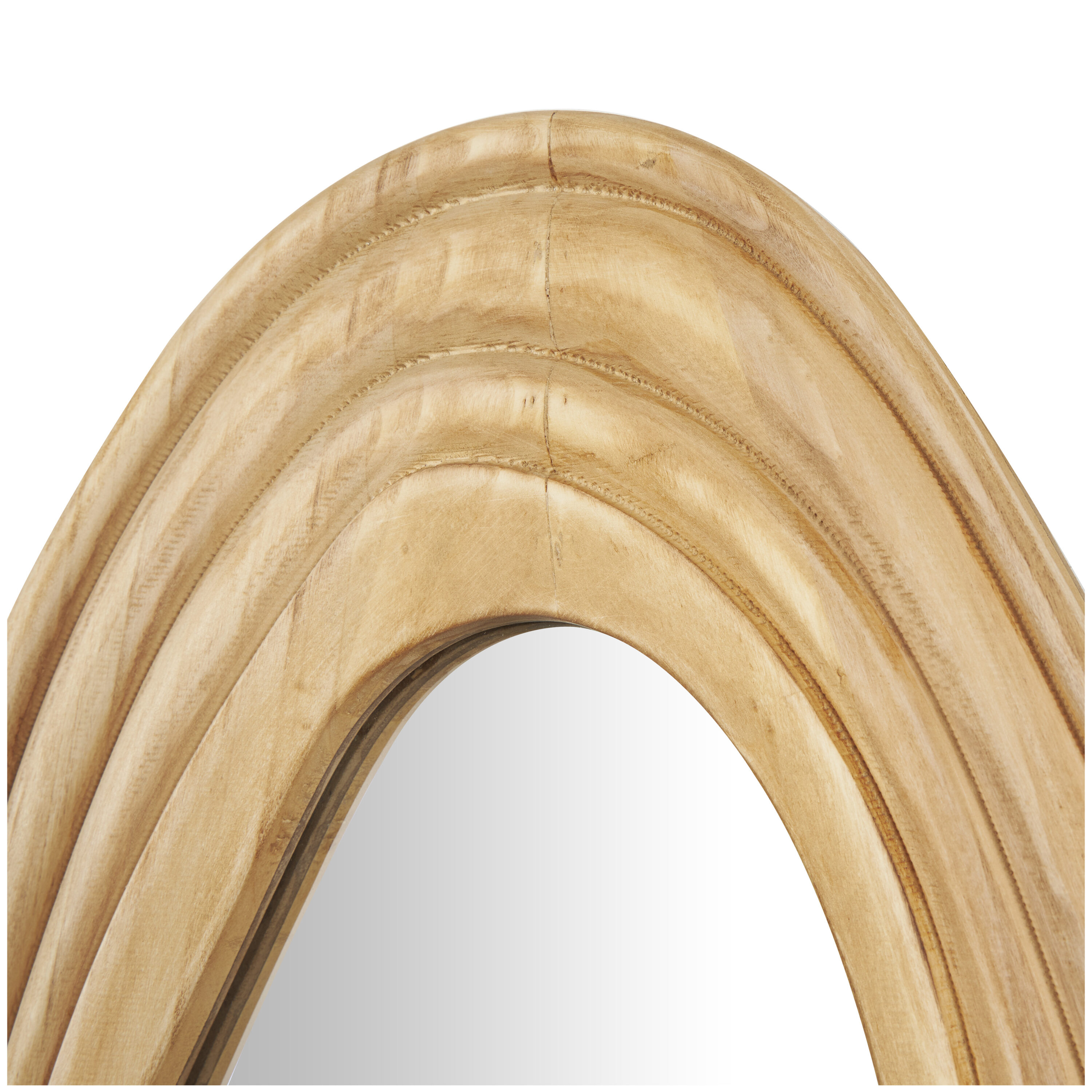 Asymmetrical Natural Brown Wood Full Length Mirror