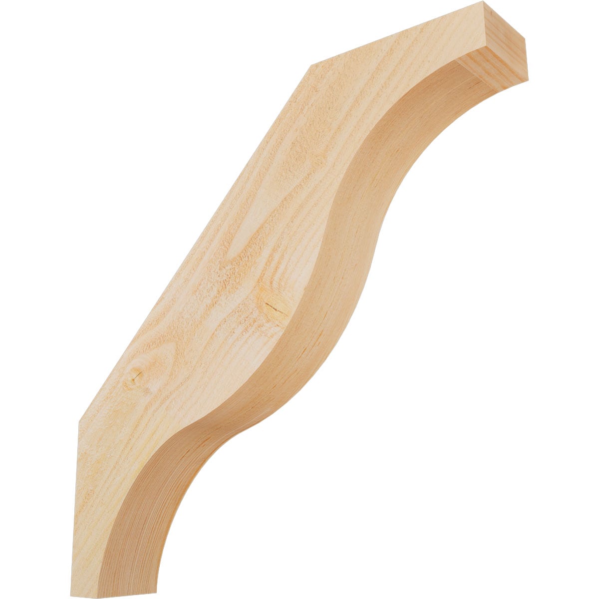 Ekena Millwork BRC04X24X24FST00RDF 4-in x 24-in x 24-in Douglas Fir Unfinished Wood Funston Rough Sawn Knee Brace