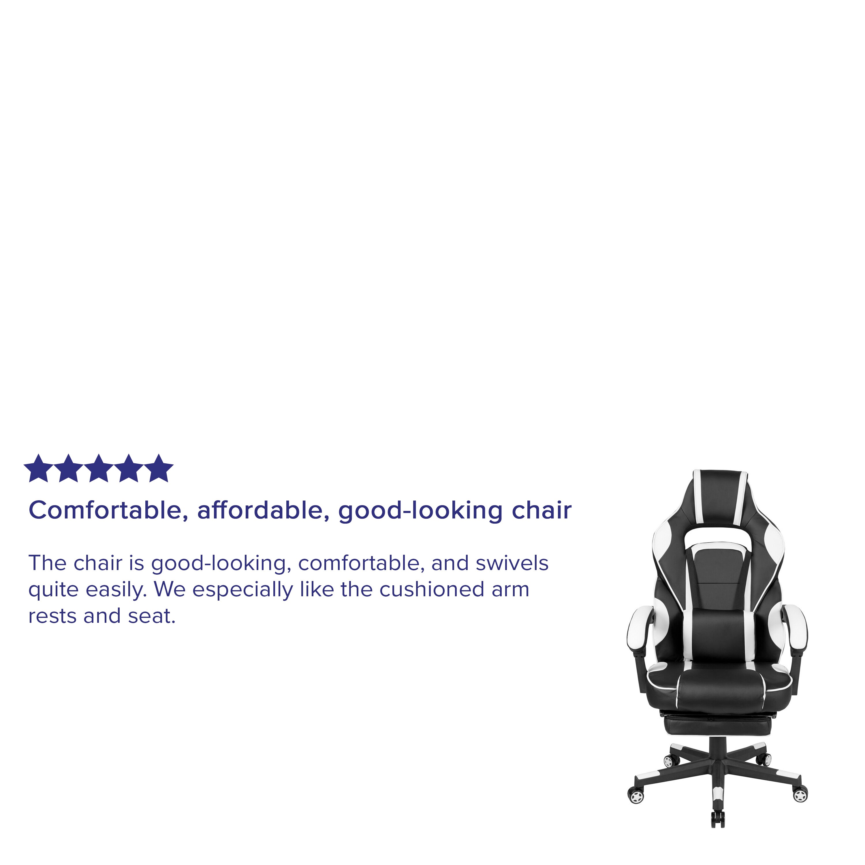 White Ergonomic Reclining Gaming Chair with Massaging Lumbar Support