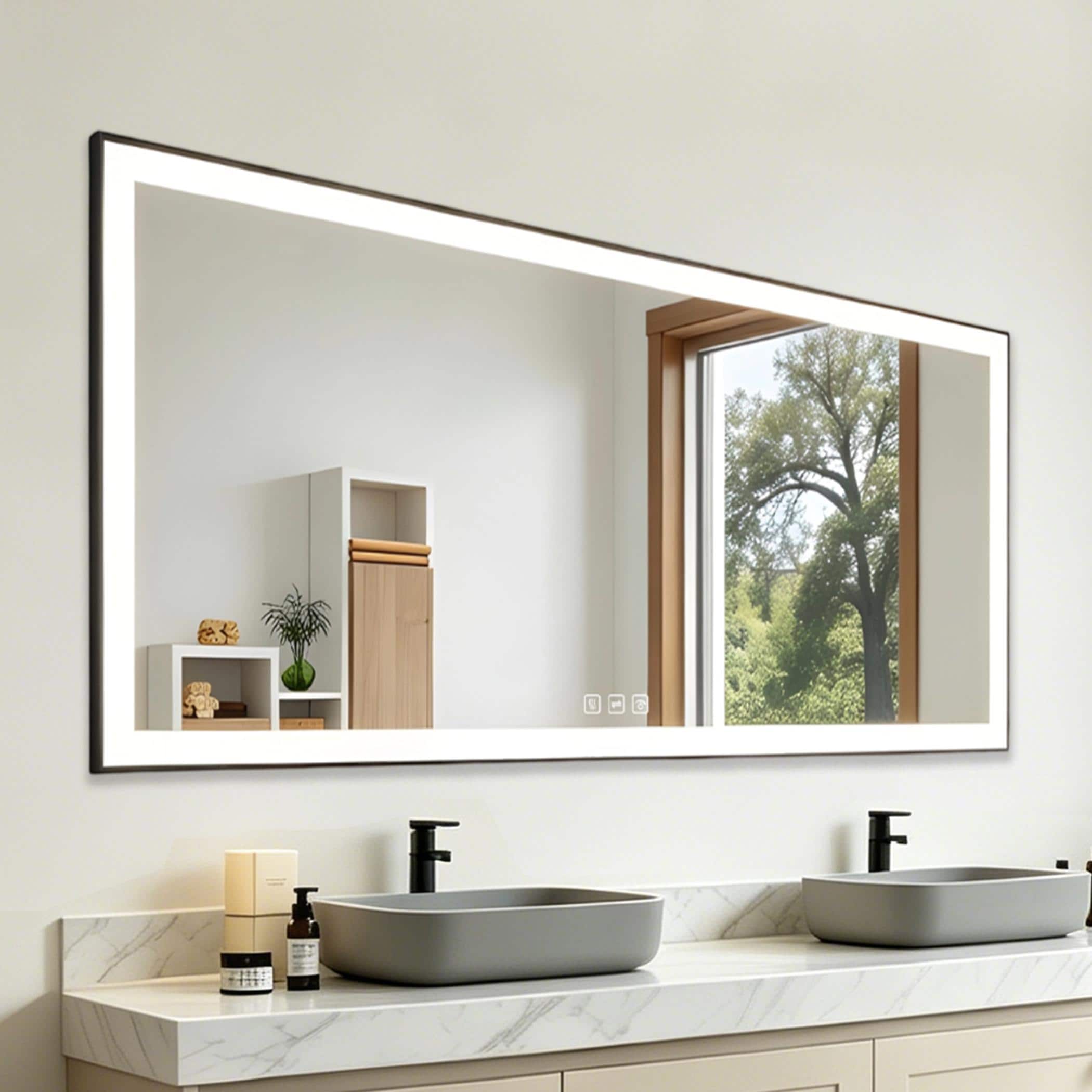 ONWITH OW-L001B15090 Framed-Bath-Mirrors - View #3