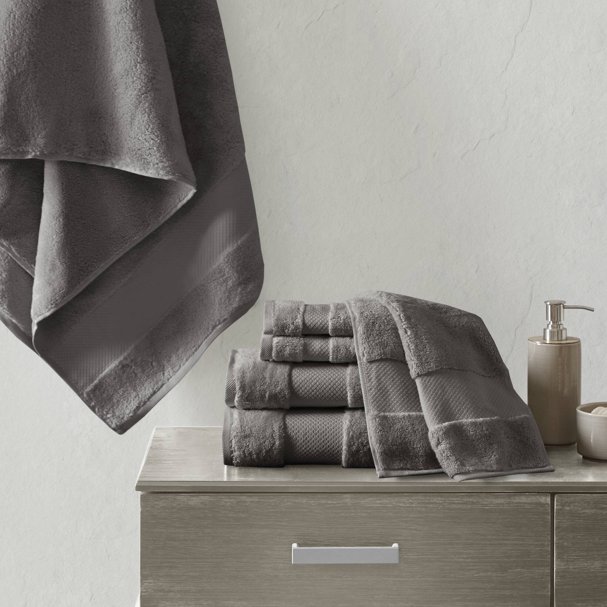 Charcoal Turkish Cotton 6-Piece Ultra Soft Towel Set