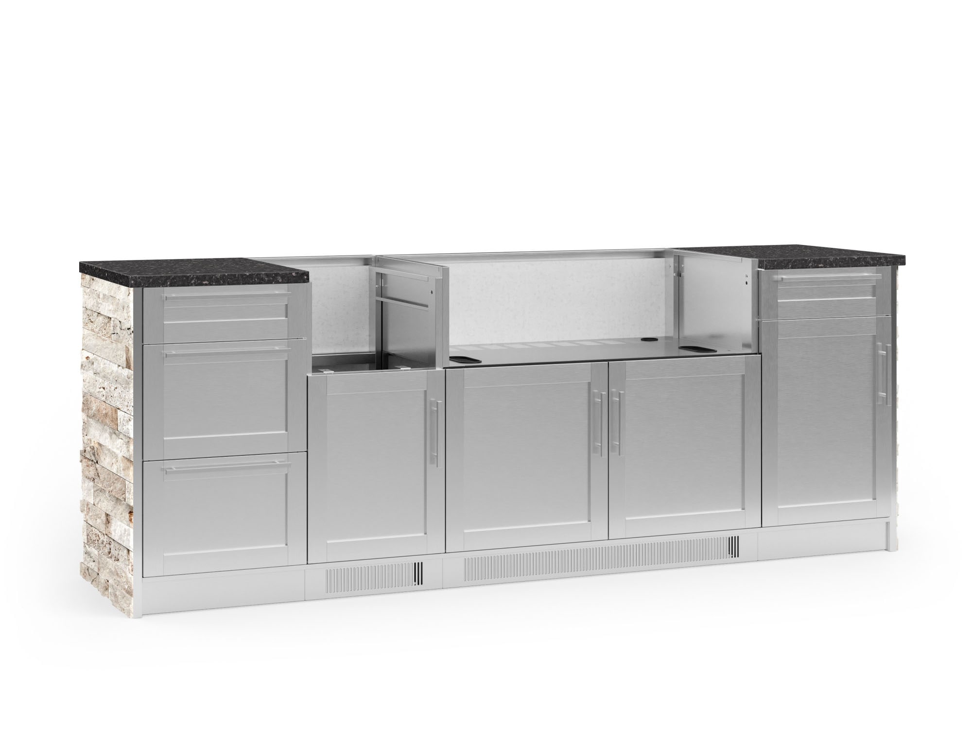 NewAge Products 68750 Signature Series Stainless Steel 8 -Piece 95.16-in W x 25.5-in D x 37-in H Modular Outdoor Kitchen Set