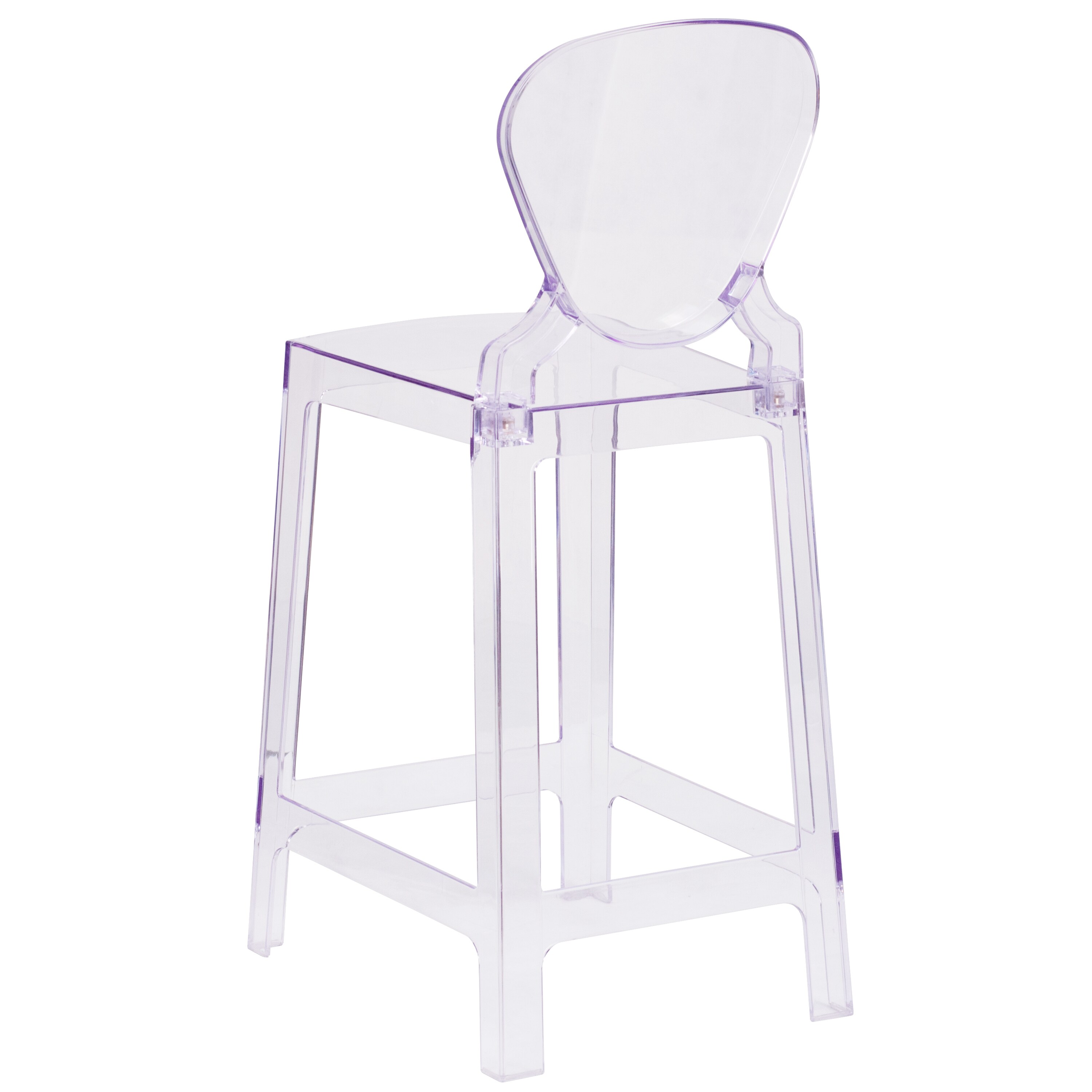 Clear Polycarbonate Ghost Counter Stool with Tear Back