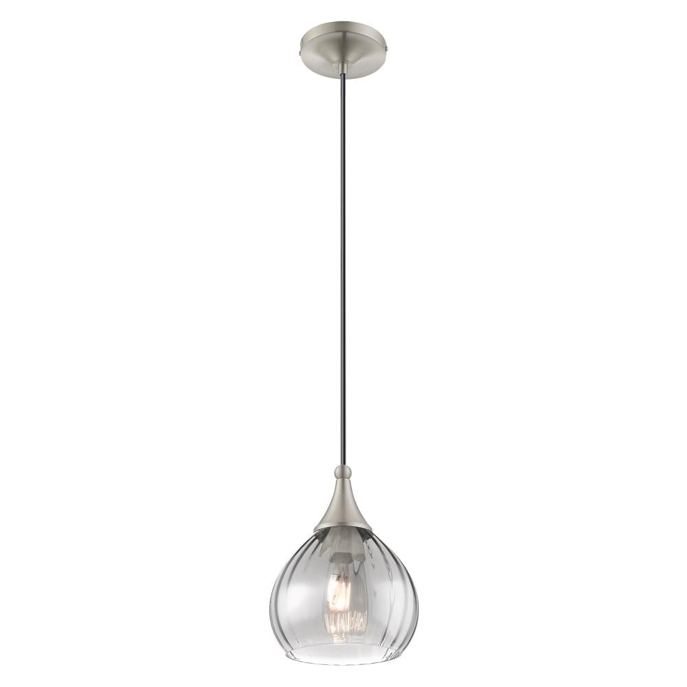 Mini Brushed Nickel LED Pendant with Smoke Glass - Indoor/Outdoor