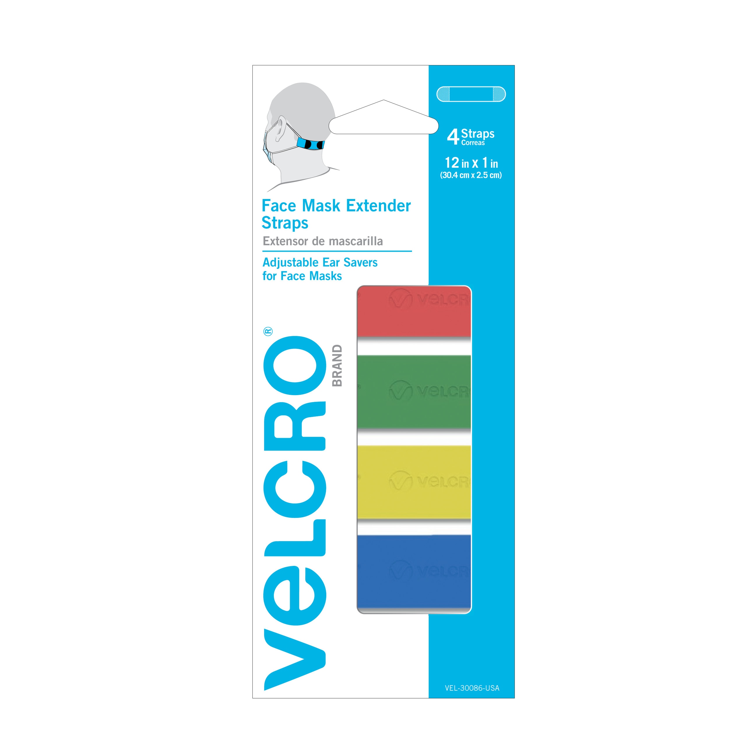 Velcro(R) Brand Mask Extender 4/Pkg-Black