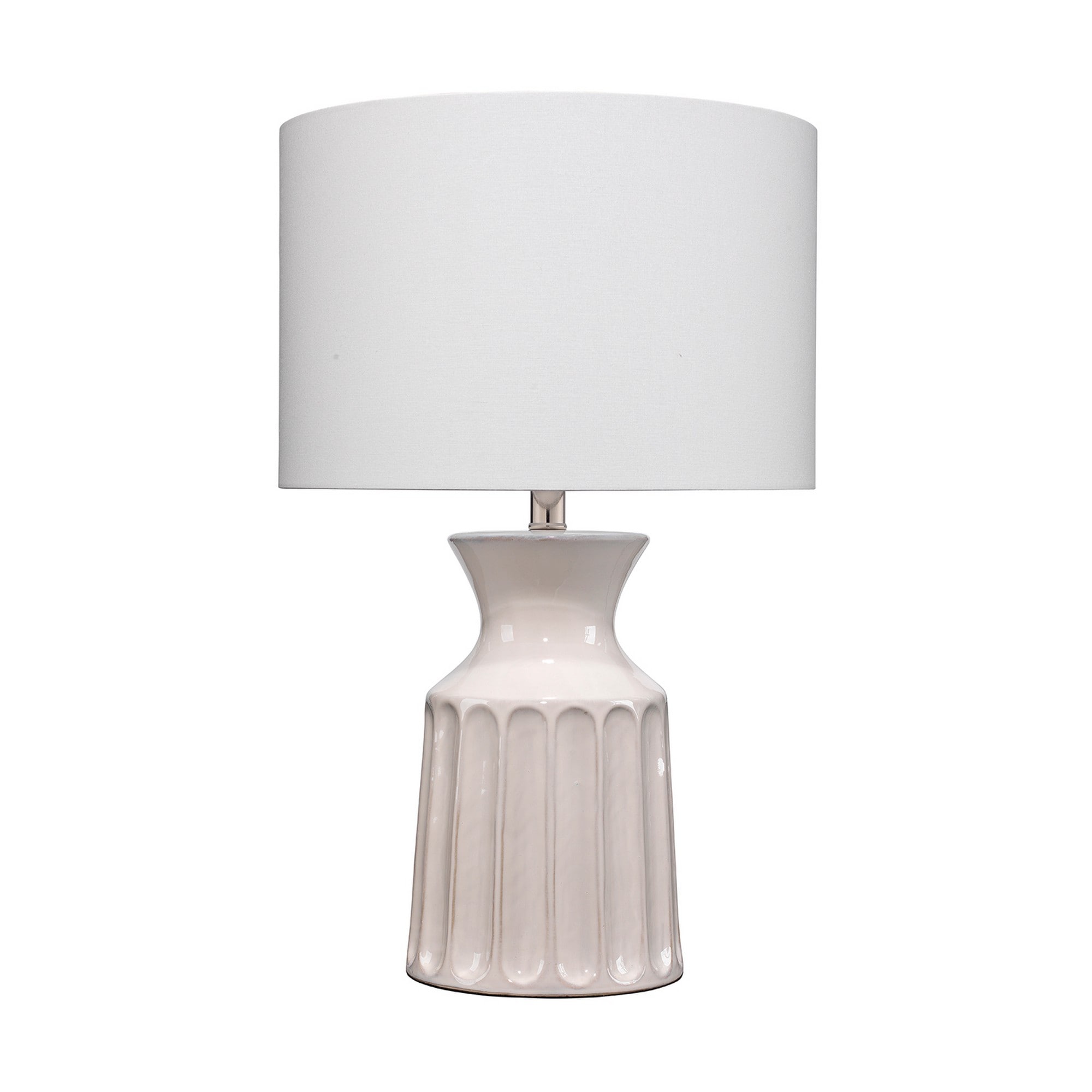 Benzara BM263647 24-in White LED 3-way Table Lamp with No Shade
