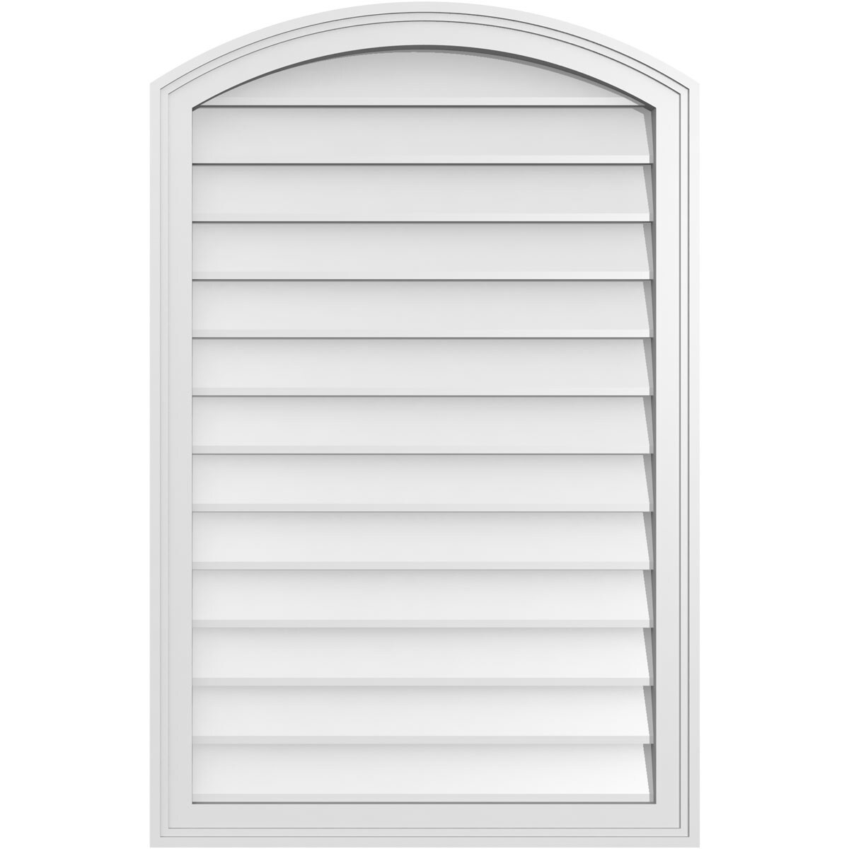 Ekena Millwork GVPAR26X4002SN 26-Inches x 40-Inches Off-white Round top PVC Gable Louver Vent