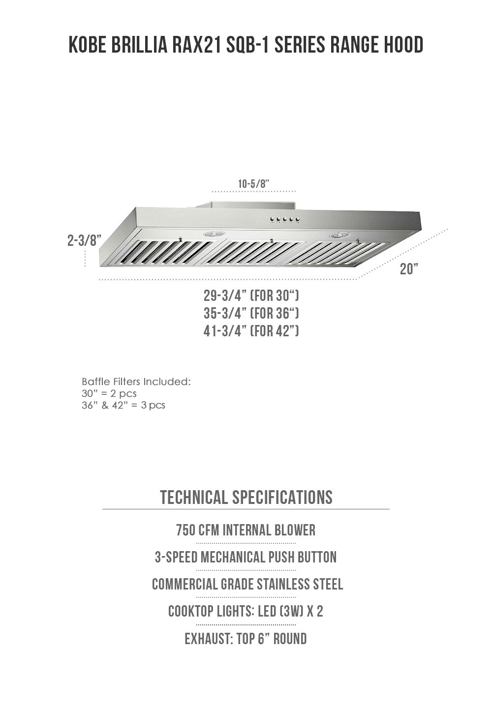 KOBE Range Hoods RAX2130SQB-1 Undercabinet-Range-Hoods - View #2