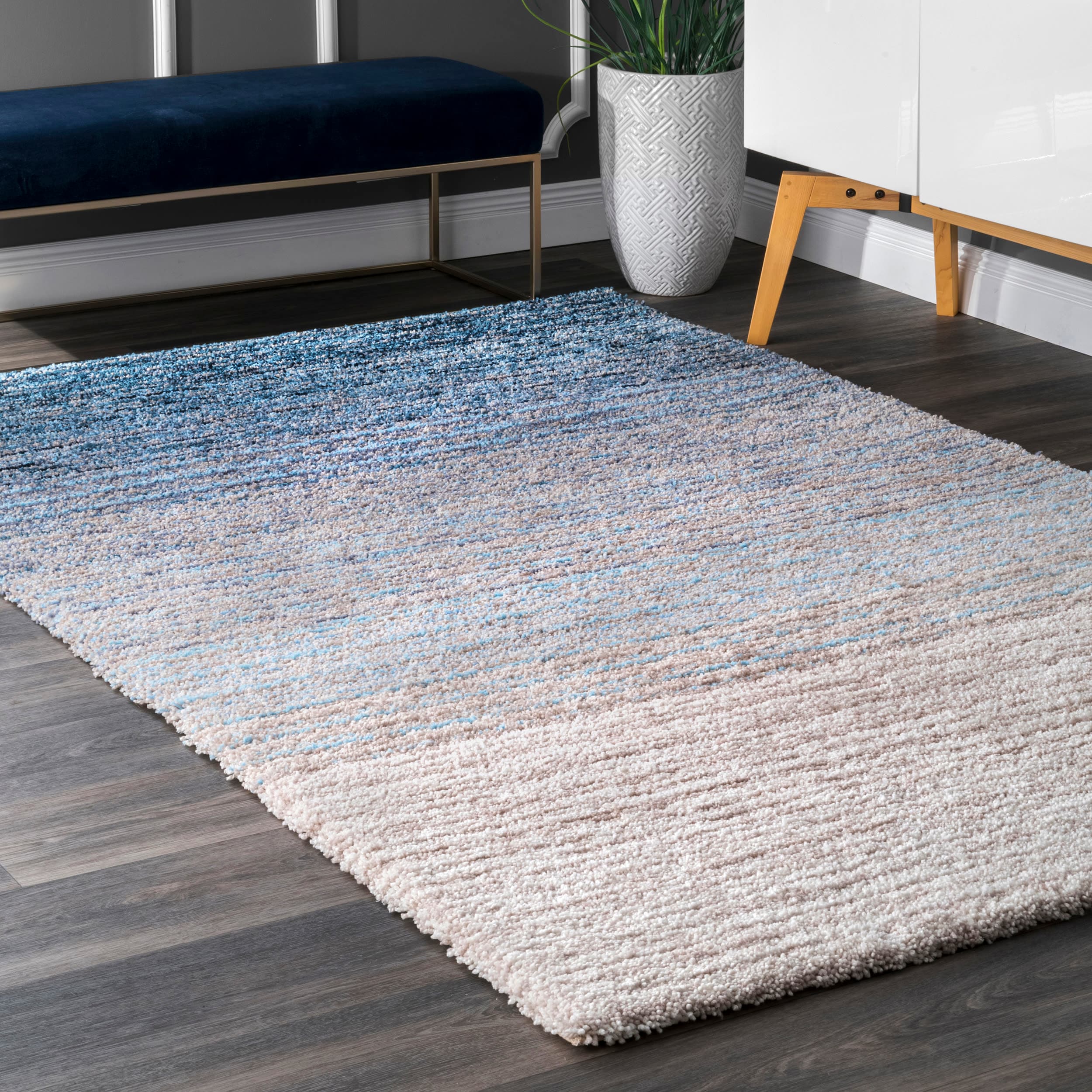 nuLOOM HJZOM2A-609 6 x 9 (ft) Tufted Polyester Blue Rectangular Indoor Ombre Area rug