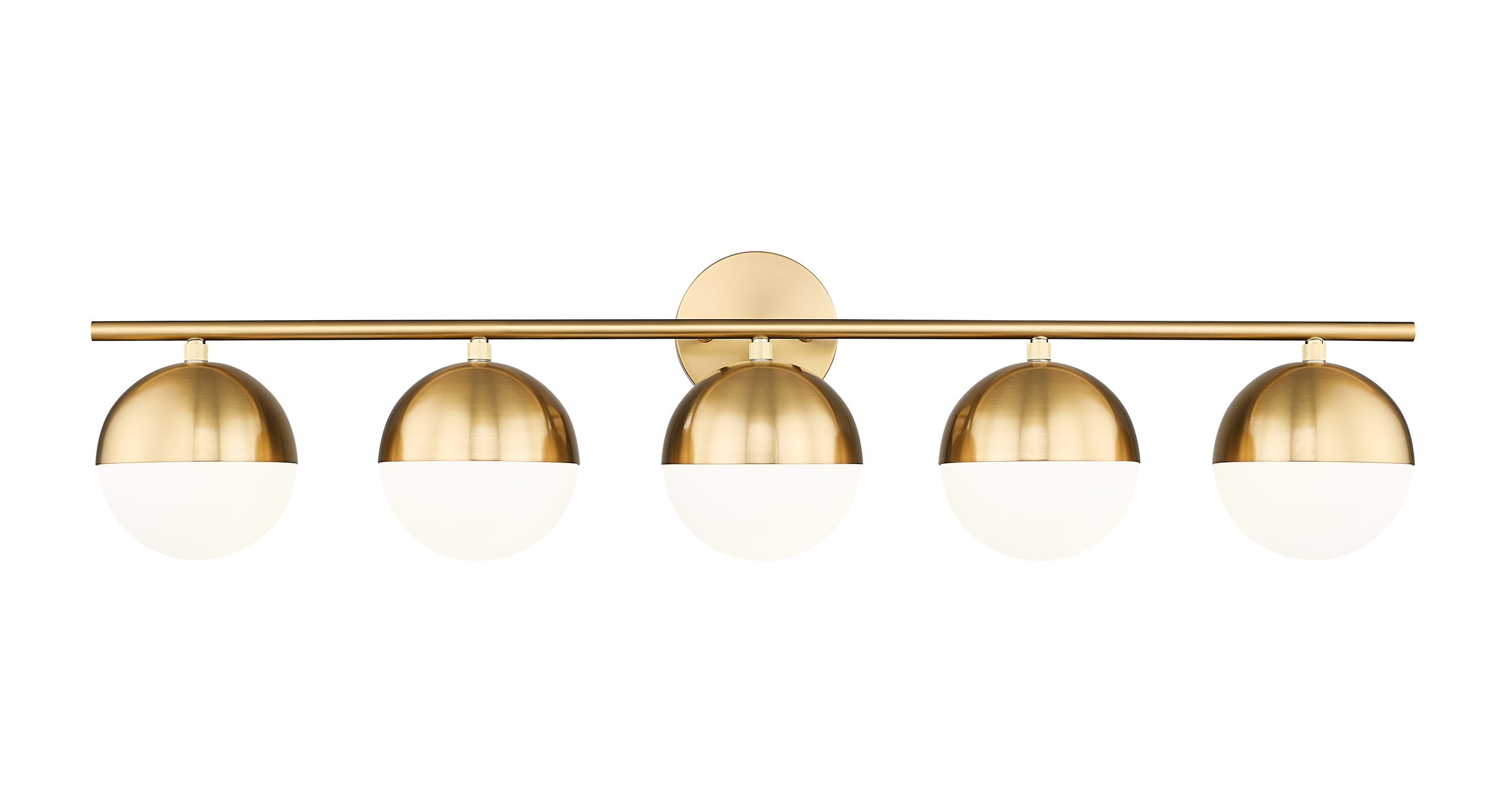 Z-Lite 7517-5V-MGLD Realm Sphere 40-in 5 -Light Brushed Gold Transitional Vanity light