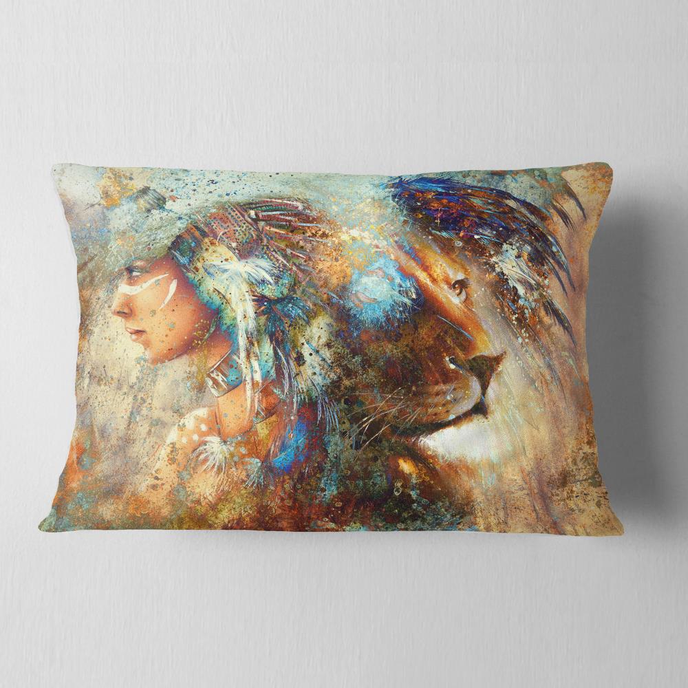 Designart CU6090-12-20 12-in x 20-in Brown Indoor Decorative Pillow