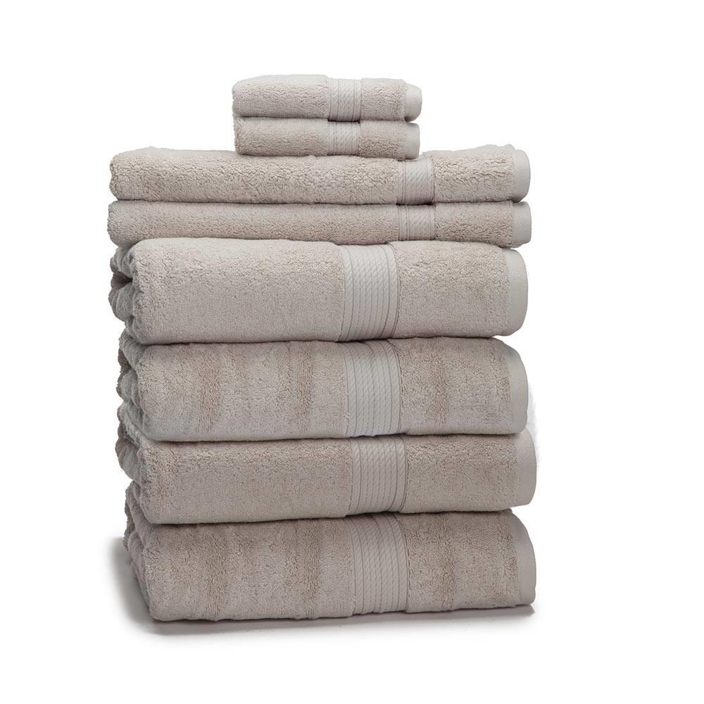 eLuxury 900 GSM 8 Piece 100% Cotton Bath Towel Set, White