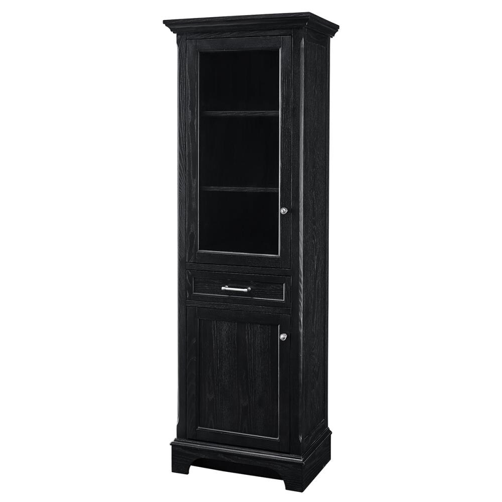 Scott Living Roveland 24-in W x 72-in H x 16-in D Black MDF ...