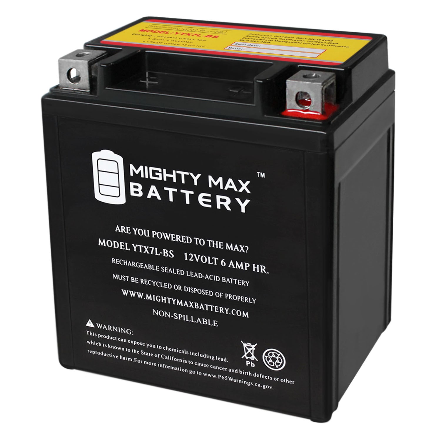 FQS YB7L-B2 - Batería Moto 12v 7Ah 85A CCA + D - FQS Battery