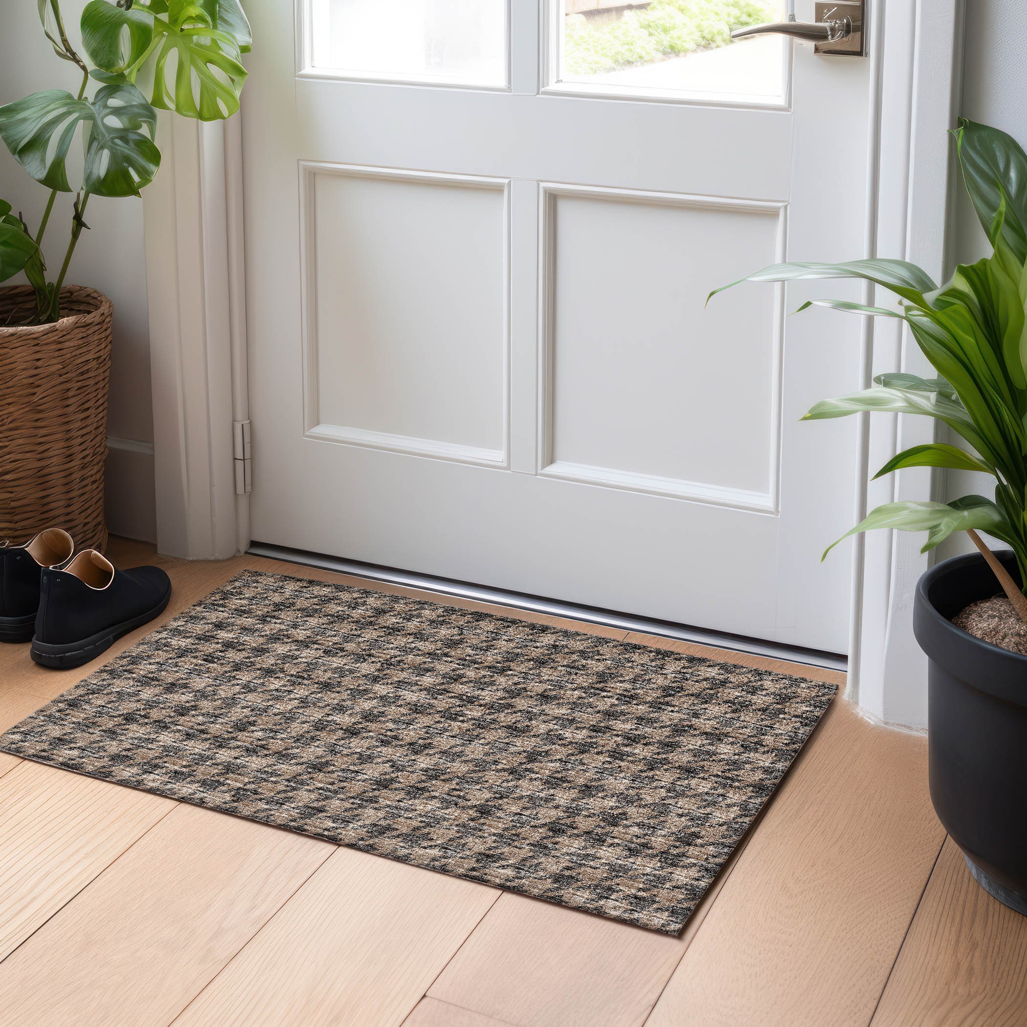 Addison Rugs AMF137CH20X30 Mayfield AMF137CH 2 x 3 (ft) Loomed Chocolate Rectangular Indoor Geometric Machine washable Pet Friendly Area rug