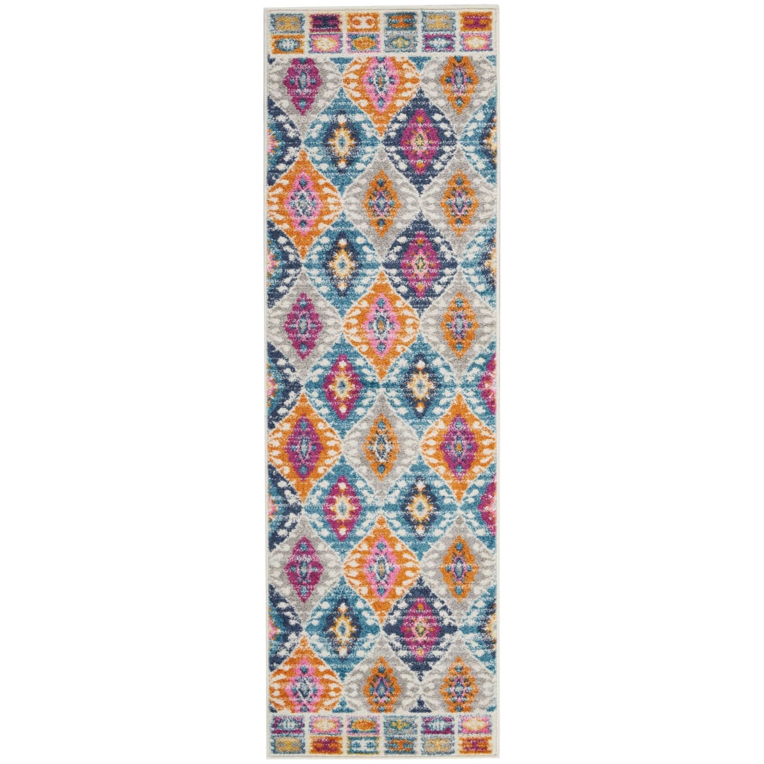 HomeRoots 4000385307 2 x 6 (ft) Loomed Polypropylene Multicolor Rectangular Indoor Abstract Vacuum regularly Runner rug