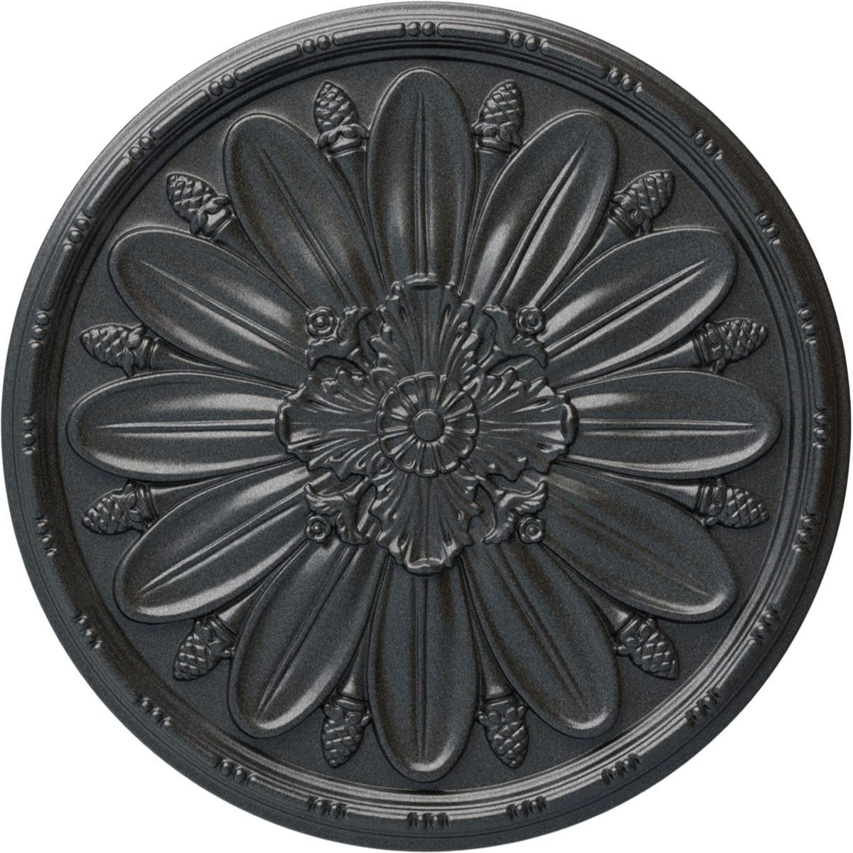 Ekena Millwork CM29FAPES Fairfax 29.875-in W x 29.875-in L Painted Pewter Polyurethane Whole Ceiling Medallion