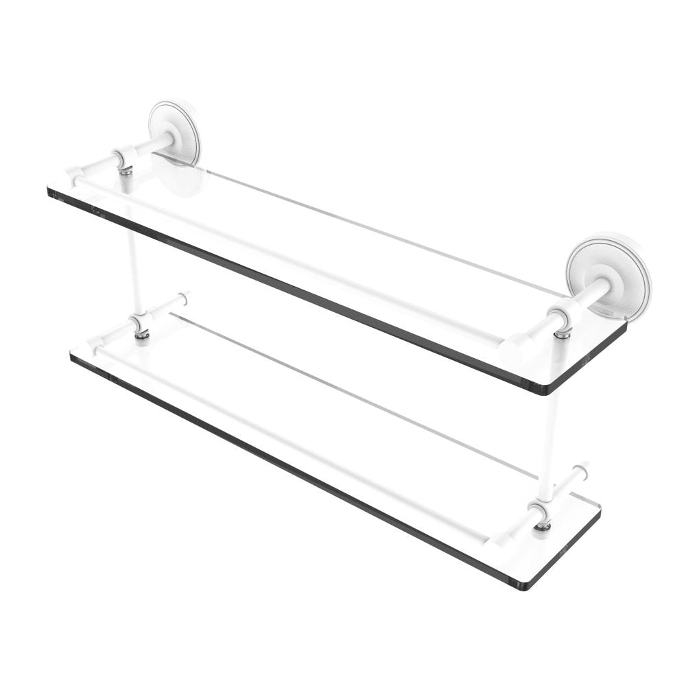 Allied Brass PRBP-2/22-GAL-WHM Prestige Regal Matte White 2-Tier Wall Mount Bathroom Shelf (22-in X 8-in X 5-in)