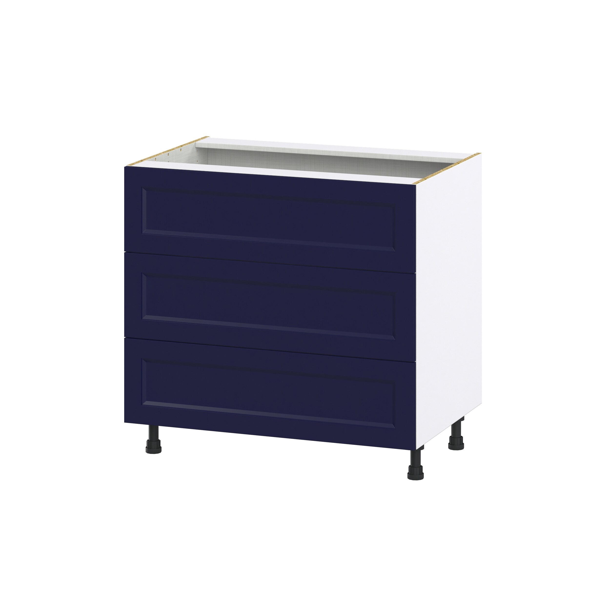 Hugo&Borg Lorette 36-in W x 34.5-in H x 24-in D Navy Blue 3-Drawer Base Fully Assembled Cabinet