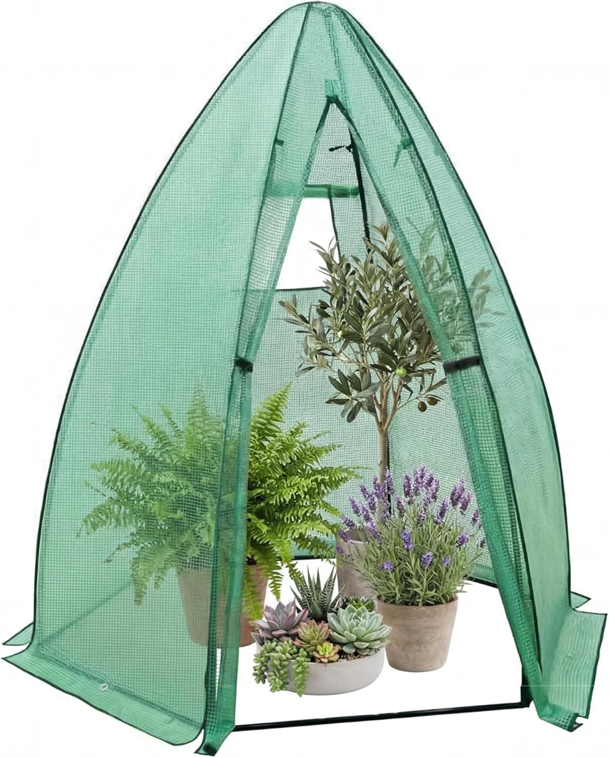 GAOMON - Hexagonal portable outdoor greenhouse heavy duty plant house with pe cover zipper door m...