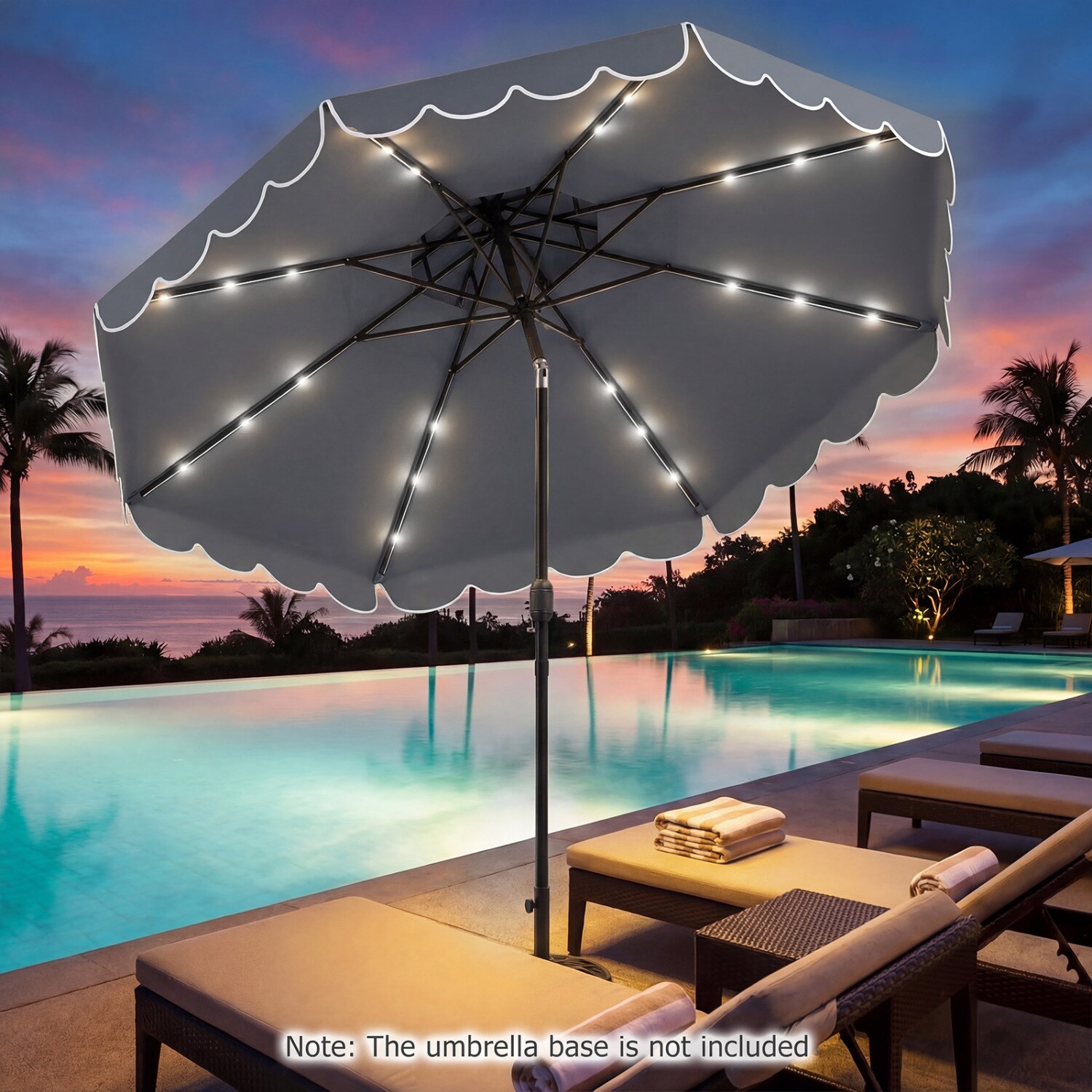 led patio umbrella in Albert 10 ft. Outdoor / Paito Cantilever Hanging with Solar P  WestinTrends solar LED umbrella Mojia 10x10 FT Square Cantilever