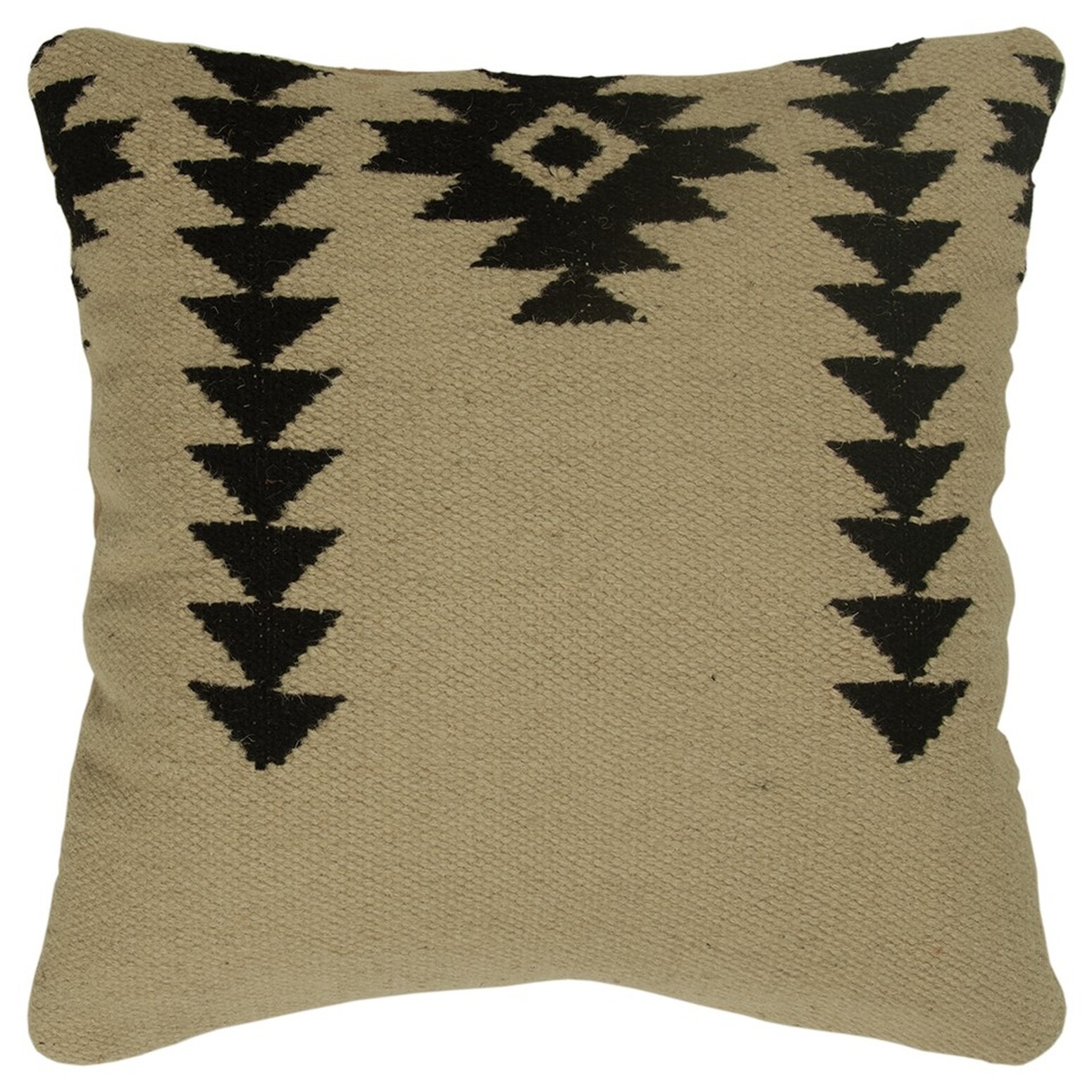 HomeRoots 4000403148 18-in x 18-in Black and Ivory Square Indoor Decorative Pillow