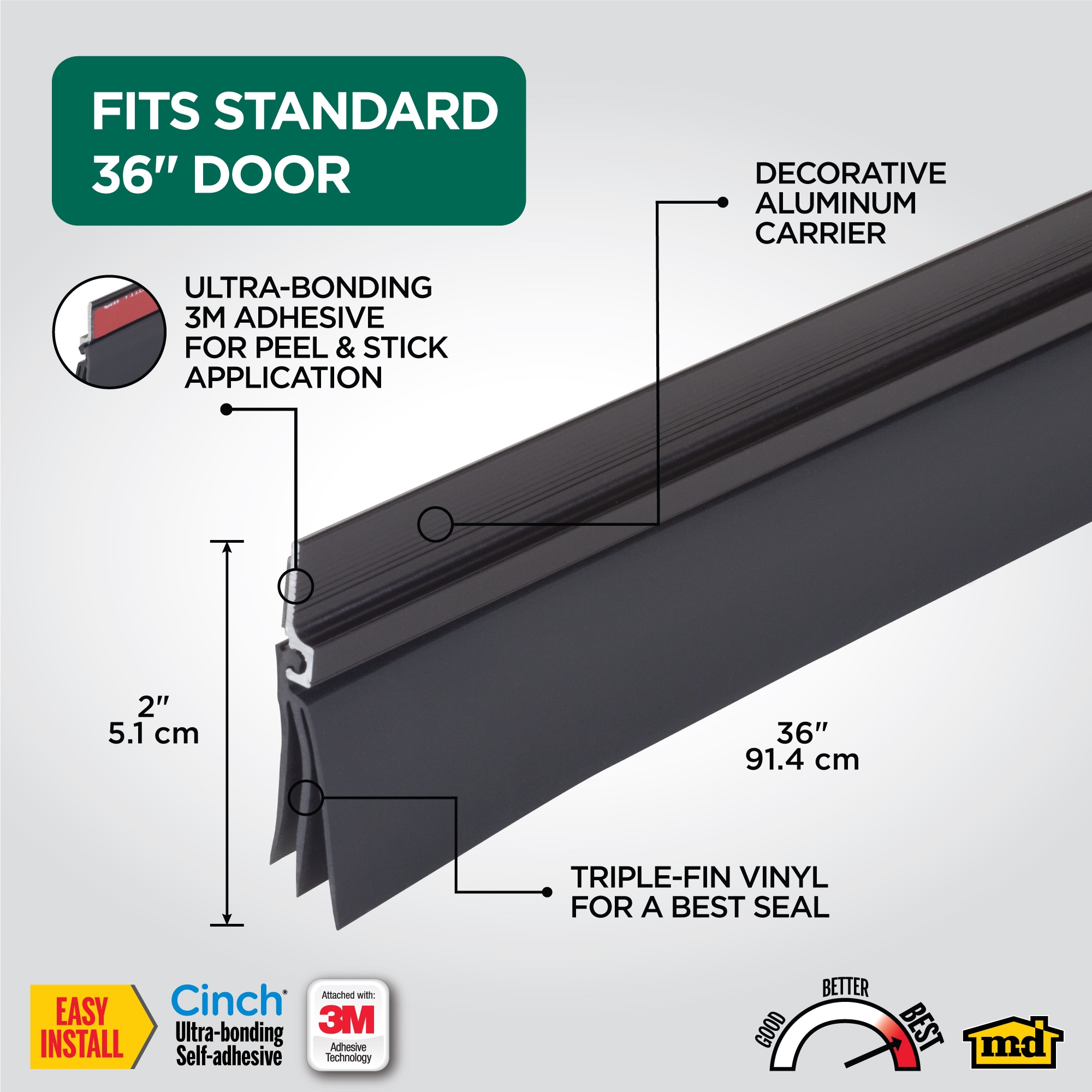 M-D 36-in Brown Door Sweep (Installation Method: Adhesive) in the Door ...